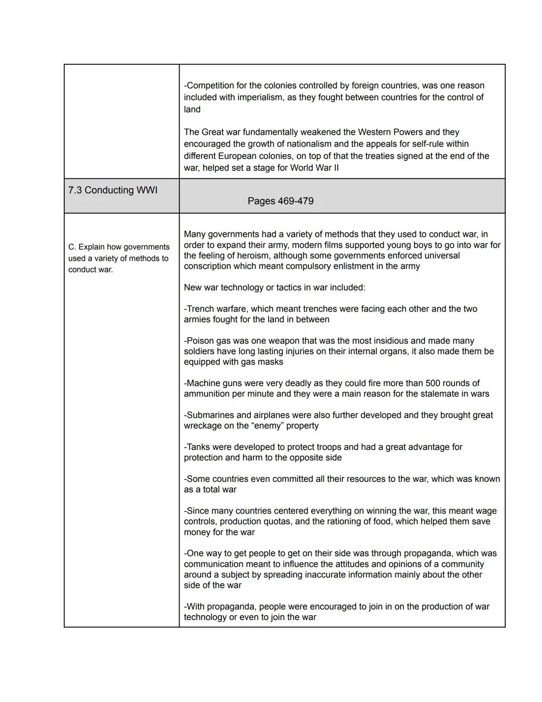 AP Modern World History
Unit 7 Study Guide
Global Conflict After 1900
7.1 Shifting Power
Page 453-460
A. Explain how internal
and exte