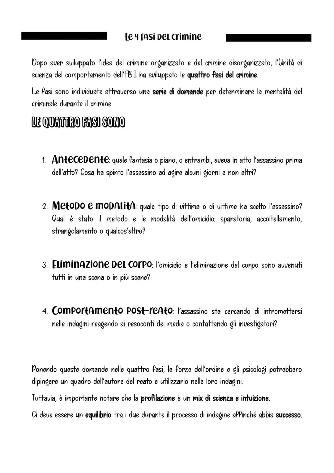 # CriminoLOGIA (MODULO 3)
Sebbene il concetto di "criminal profiling" sembri complicato, ha un obiettivo fondamentale:
raccogliere prove su