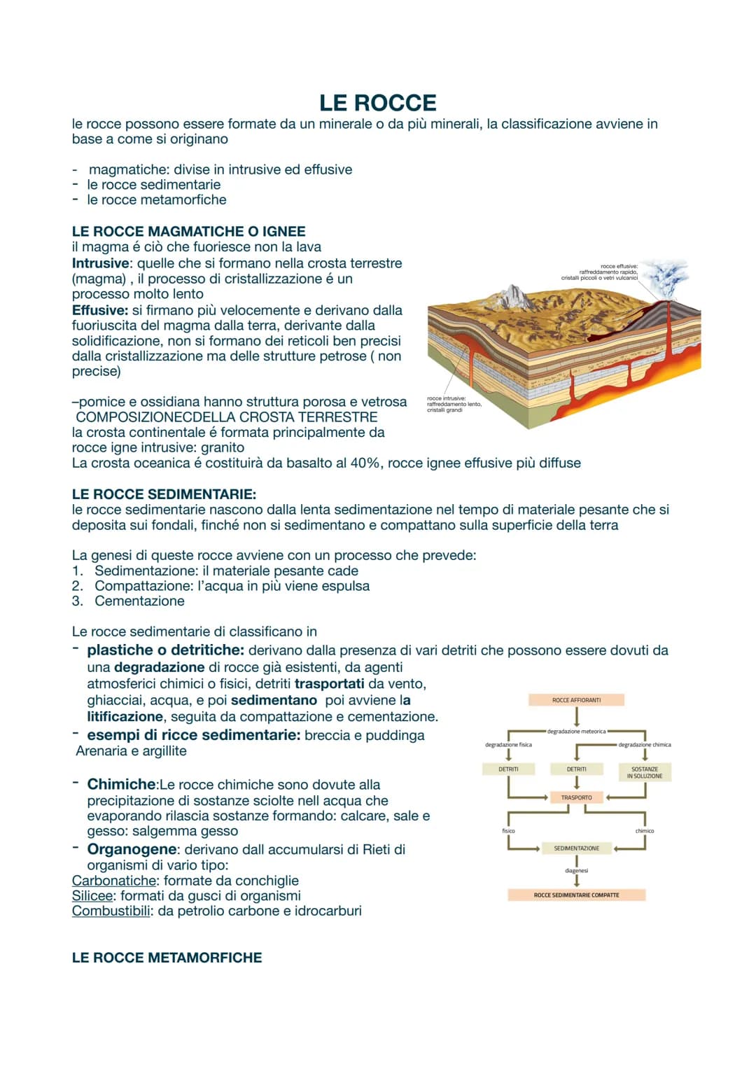 # MINERALI E ROCCE
I minerali sono solidi naturali cristallini (o non) con composizione chimica fissa o variabili,
generalmente inorganici