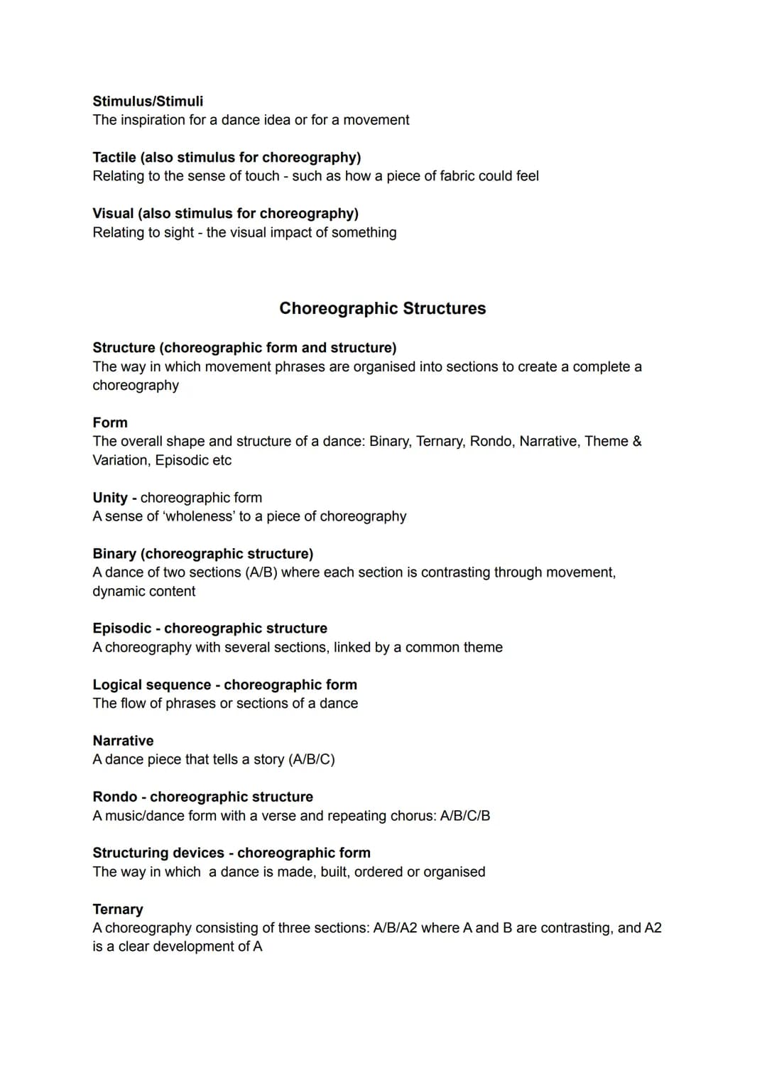 GCSE Dance: Subject Specific Vocabulary
ASDR
Actions
What a dancer is doing: travelling, turning, elevation, gesture, stillness, use of bo