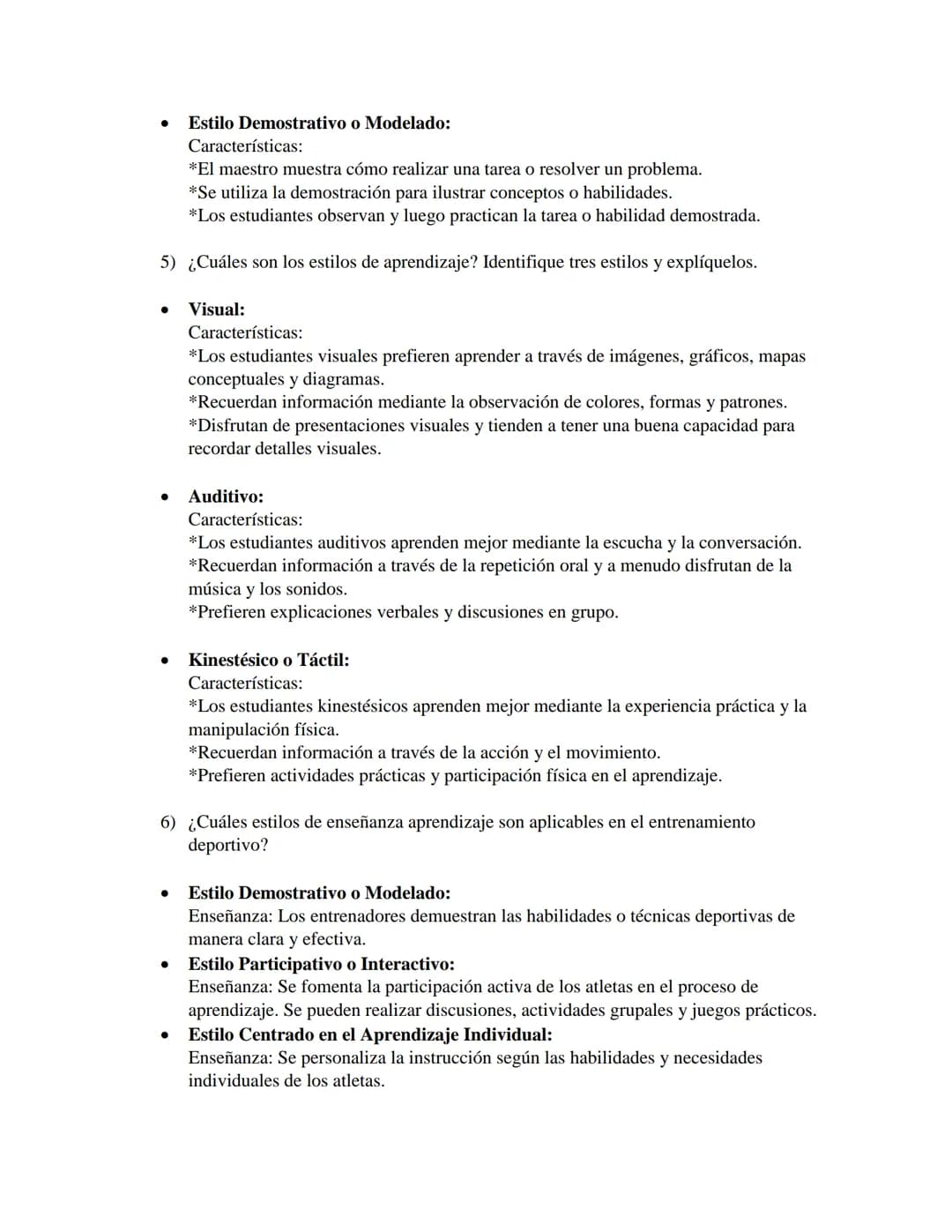 1
DIDACTICA Y ESTILOS DE ENSEÑANZAS
11 DE NOVIEMBRE DEL 2023 Cuestionario de preguntas del tema didáctica y estilos de enseñanzas
1) ¿Qué