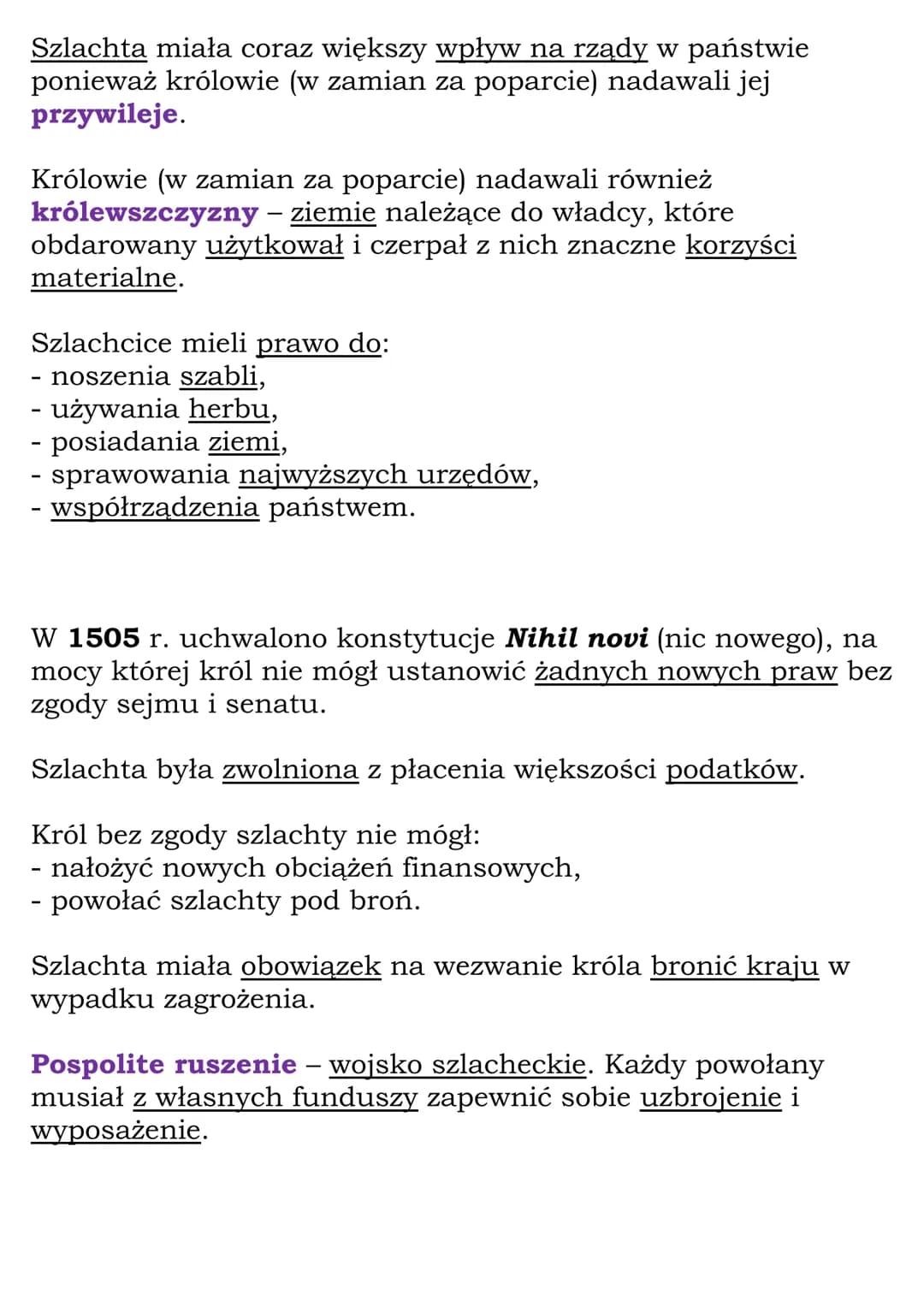 # Demokracja
szlachecka
Κ1 6, ΝΕ
Szlachta - potomkowie rycerzy, zajmujący się zarządzaniem
swoimi majątkami ziemskimi. 10% społeczeństwa P