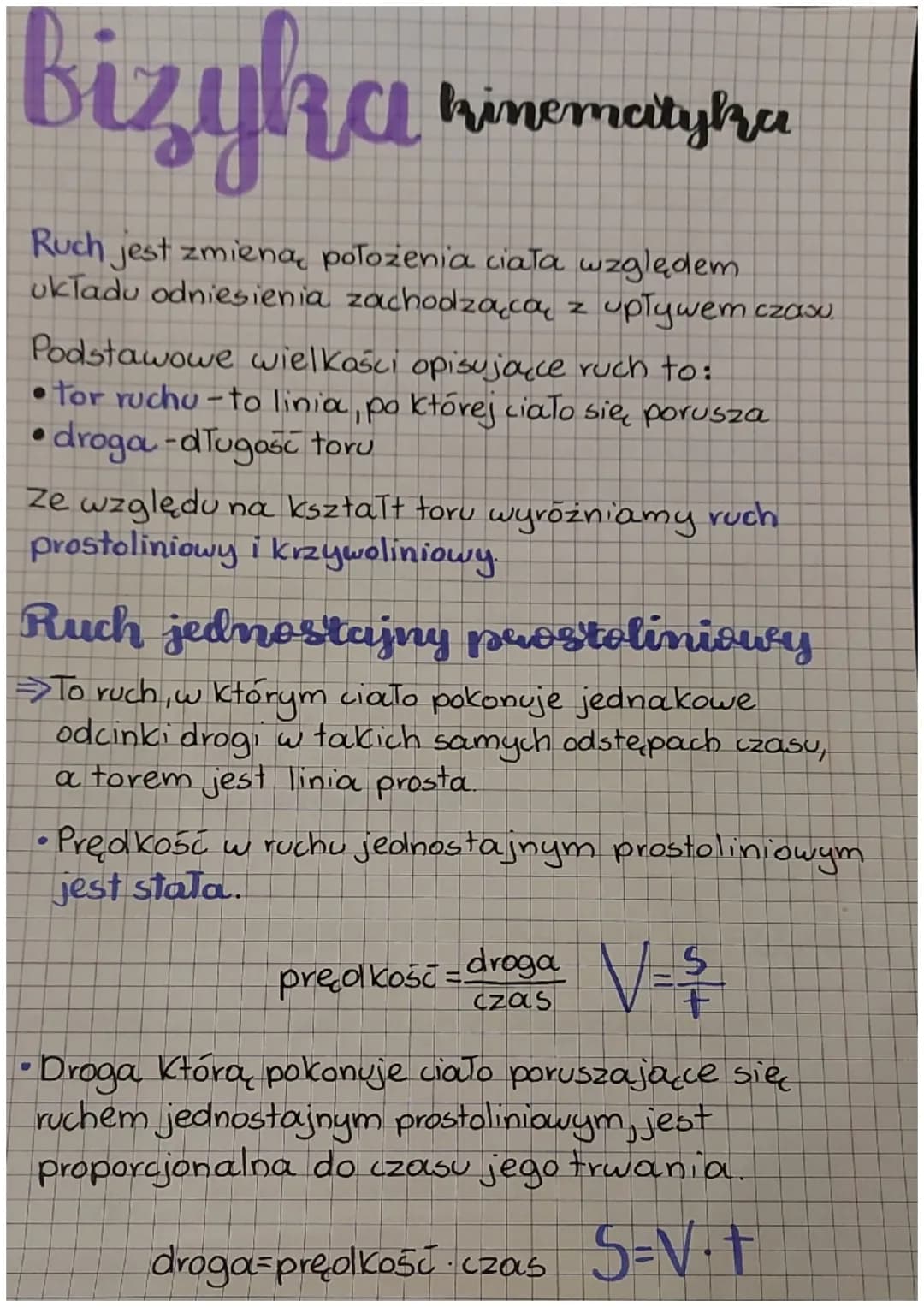 # Bizyka hinematyka
Ruch jest zmieną położenia ciała względem
układu odniesienia zachodząca z upływem czasu.
Podstawowe wielkości opisujaę