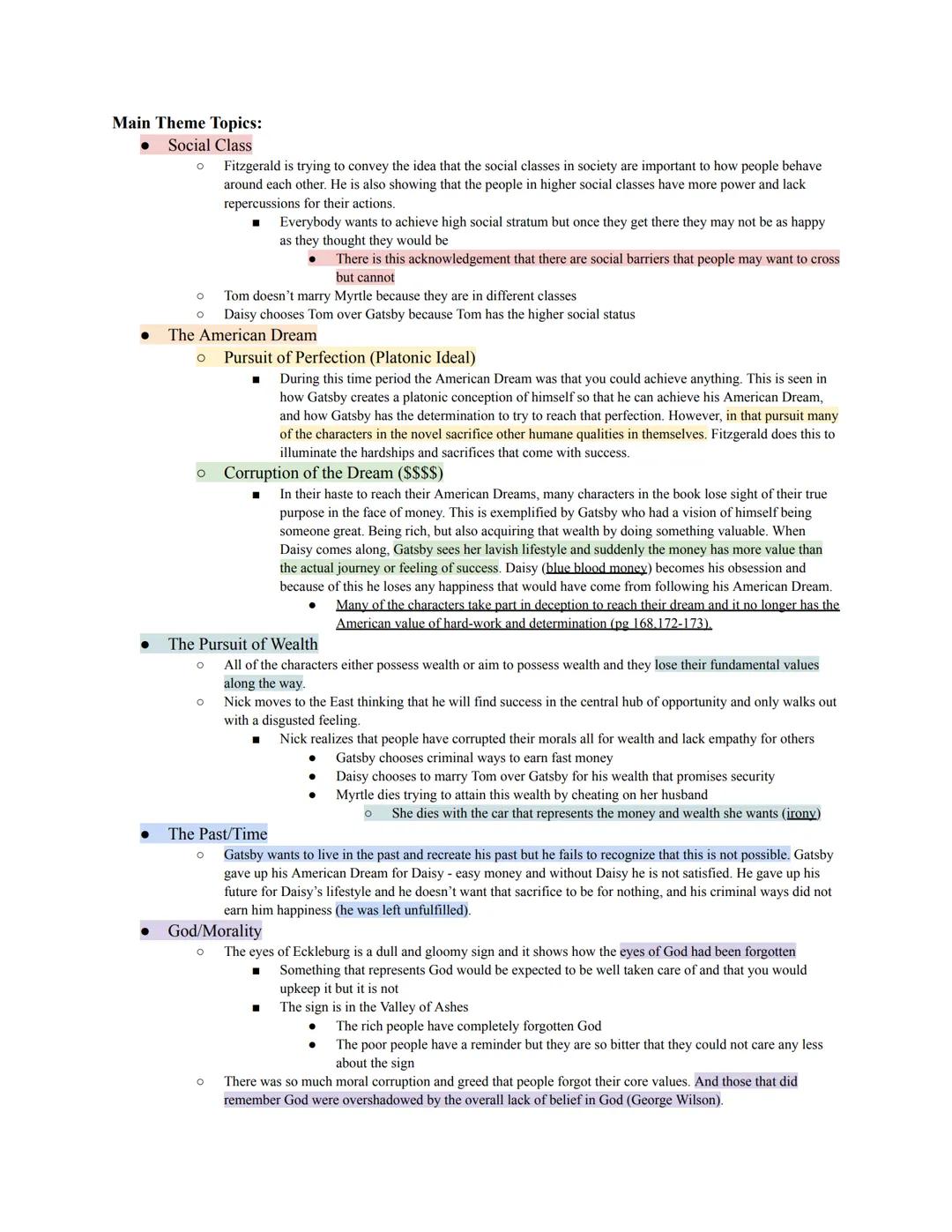 Example Thesis Statements:
- Through Nick Carraway's unique first person perspective Fitzgerald is able to reveal the problems
with American