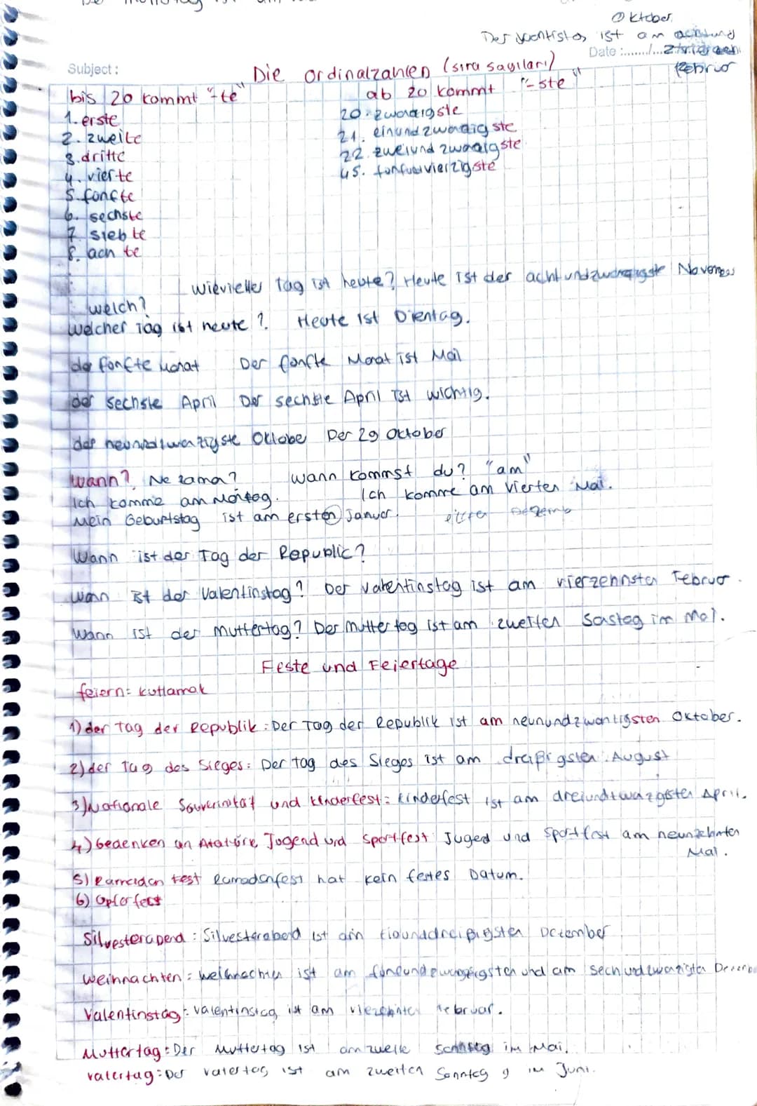 Subject:
Essen und Trinken
essen: yemek yemek
das Essen yemek
trinken: iamek
das obst meyve
das Gemuse: Sebre
essen (duzensiz fiiller)
ic