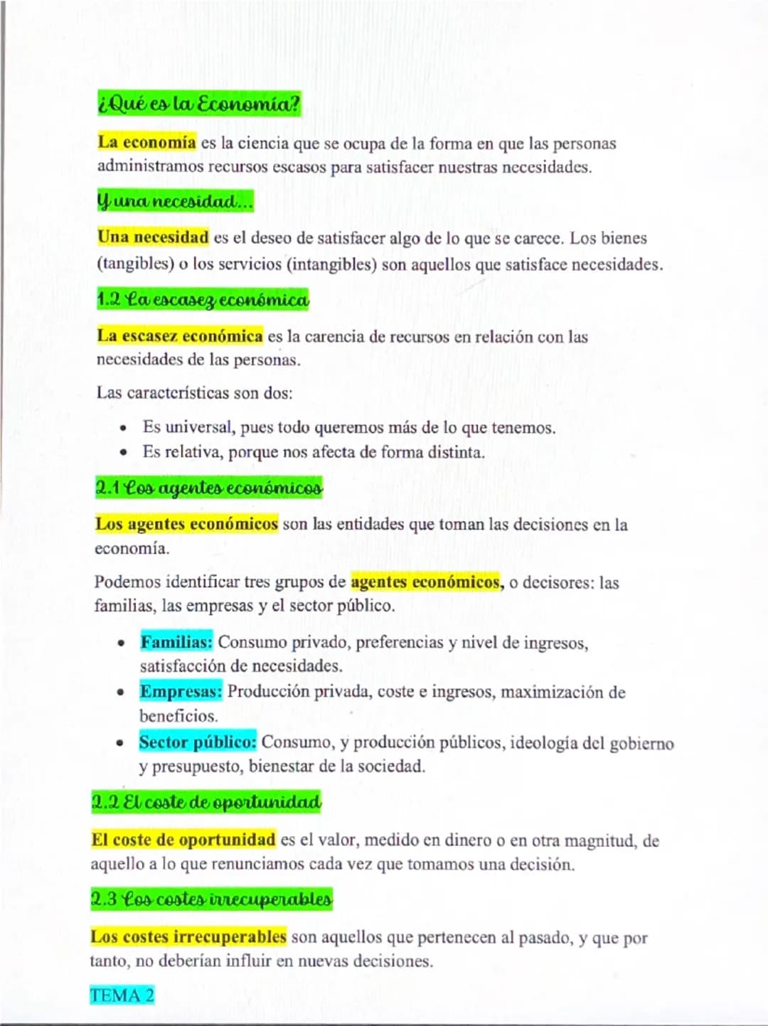 # ¿Qué es la Economía?
La economía es la ciencia que se ocupa de la forma en que las personas
administramos recursos escasos para satisface