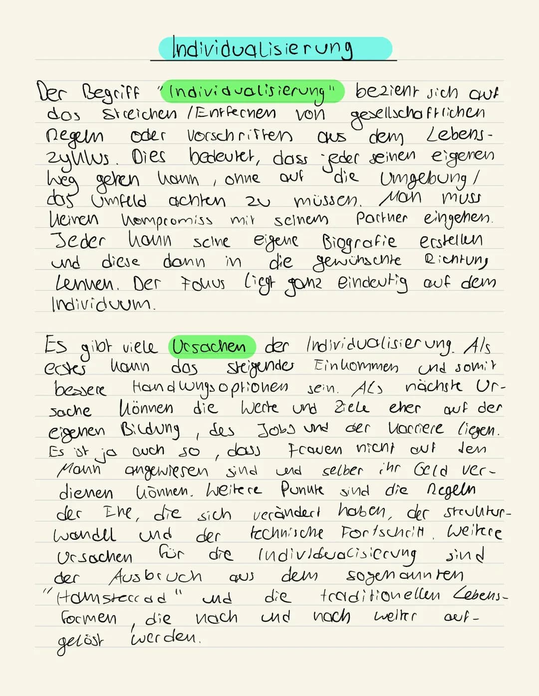 # Individualisierung
Der Begriff "Individualisierung!" bezient sich auf
dos Streichen / Entfernen von gesellschaftlichen
Regeln oder Vorsch