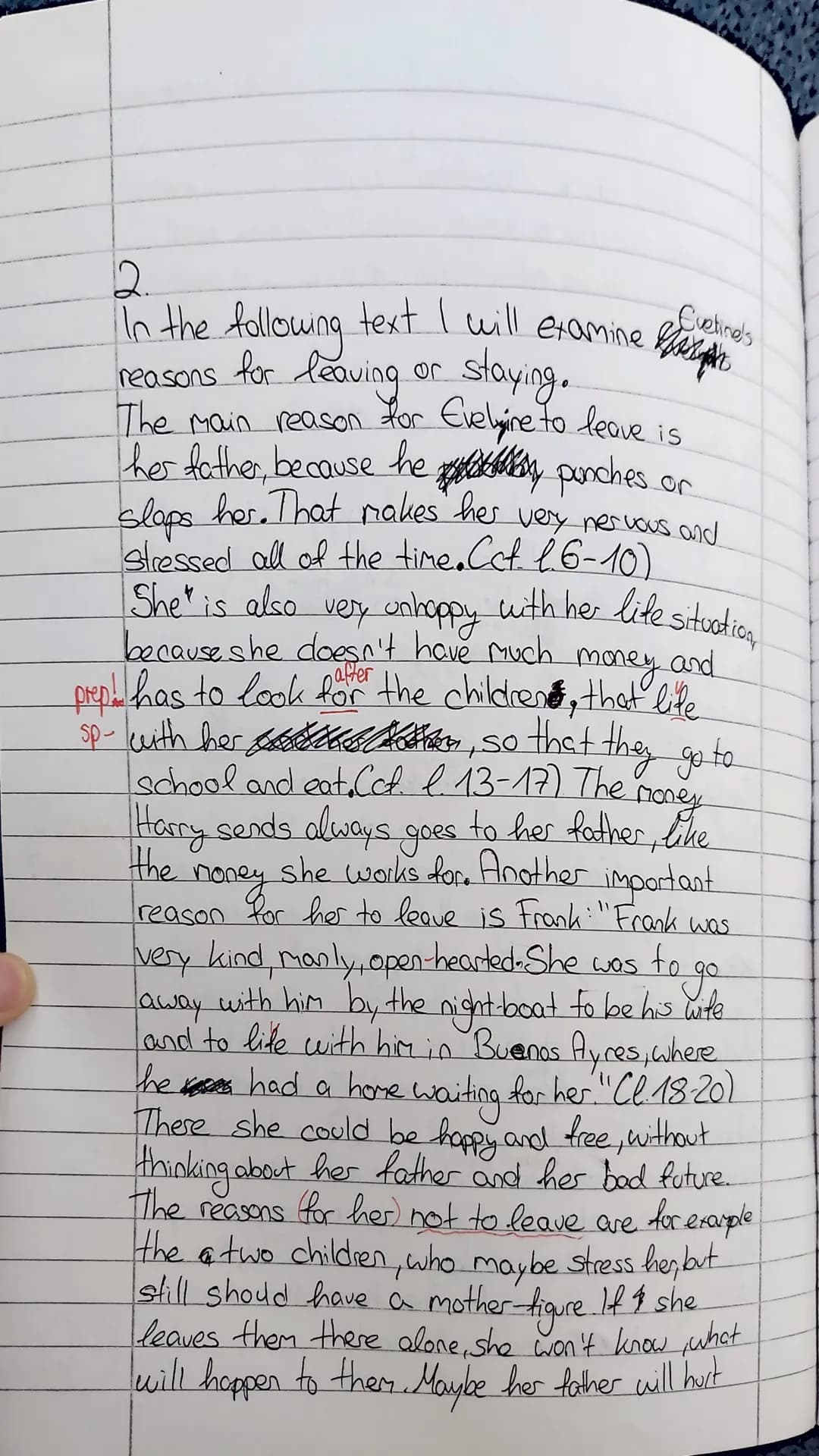E1e12 (BaK)
Name: Casina Ludwig
30th September, 2022
Test 1
Eveline
by James Joyce
In the following excerpt from the short story Eveline
