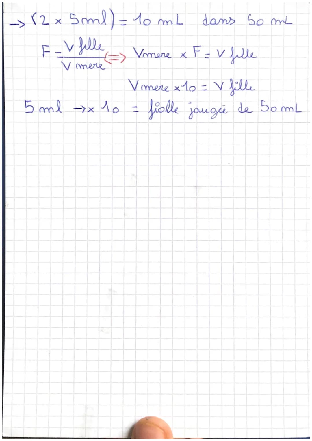 # physique chimie
Dilution
Solution mere
Solution fille
C mere
C fille
V mere = Vprelevé
(pipette)
V fille (Varelivé + cau jusqua
tra