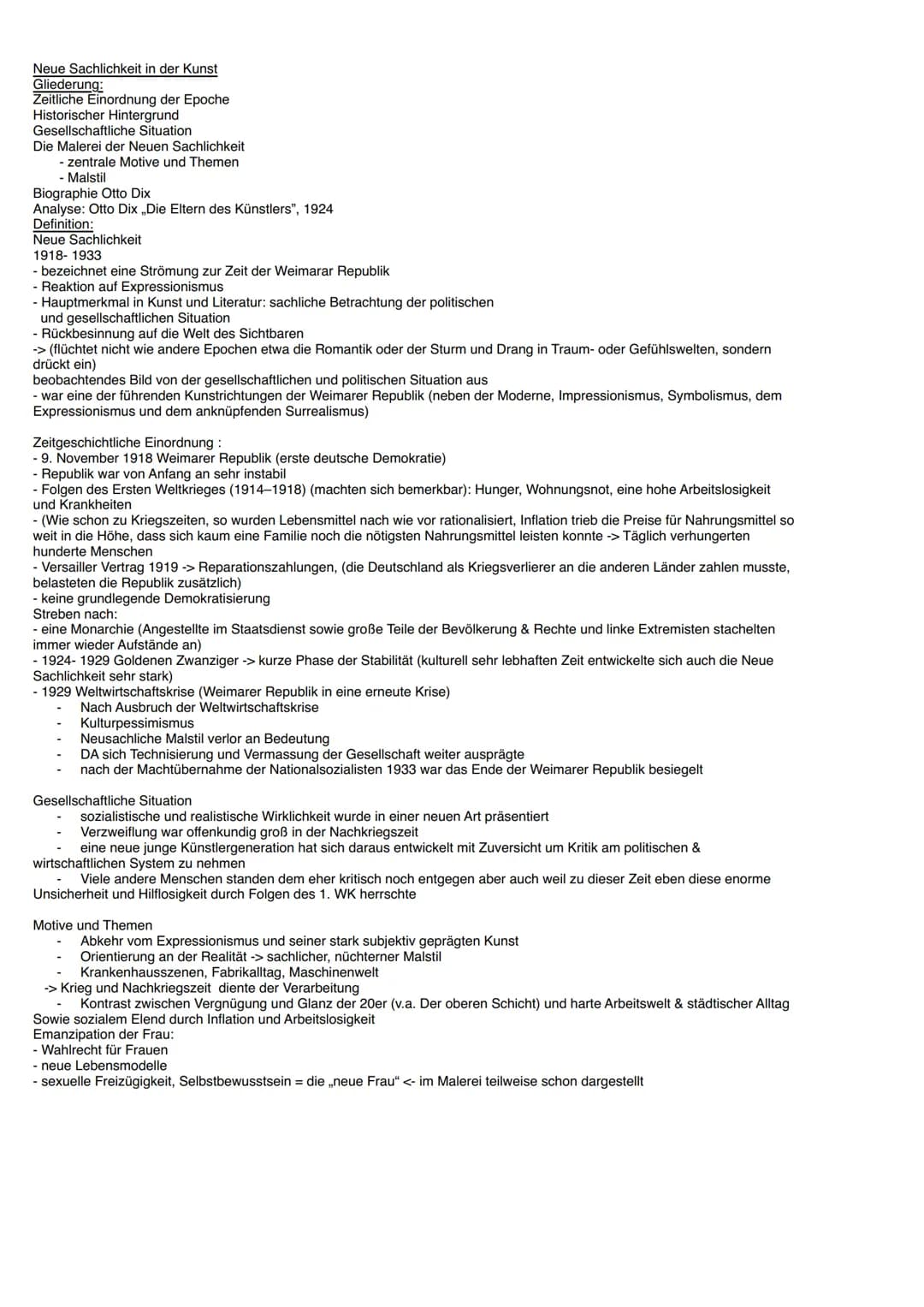 # Neue Sachlichkeit
## 1918-1933
Emma Koch, 11/2
01.12.2022
Allgemeine Definition:
- Strömung zur Zeit der Weimarer Republik
- Reaktion a