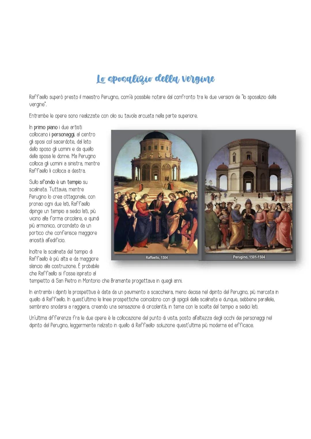 # Raffaello Sanzio
Raffaello insieme a Leonardo e Michelangelo è al vertice della stagione artistica rinascimentale. Pur attivo anche come