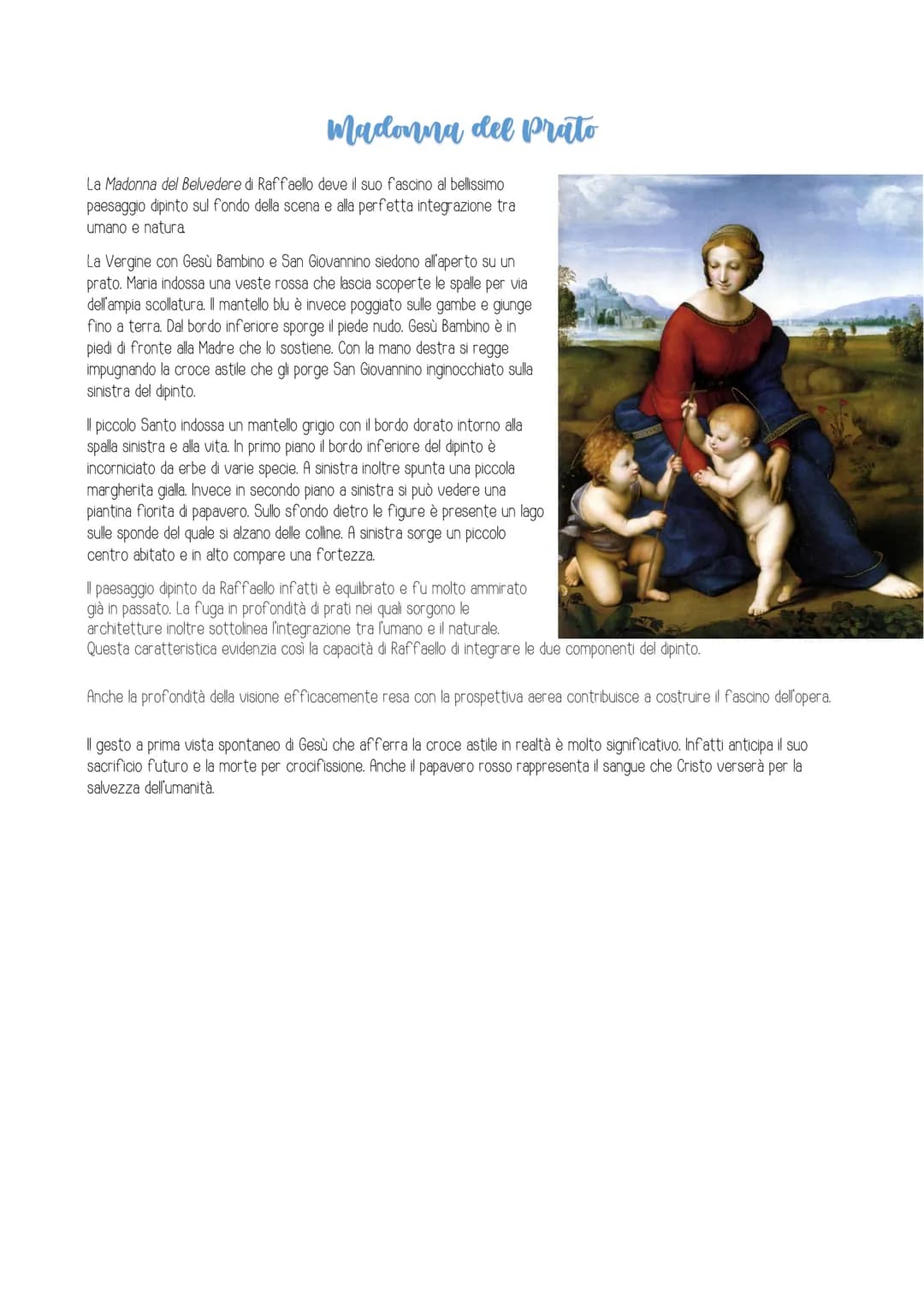 # Raffaello Sanzio
Raffaello insieme a Leonardo e Michelangelo è al vertice della stagione artistica rinascimentale. Pur attivo anche come