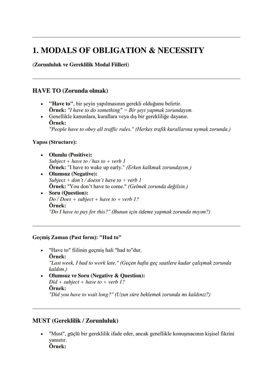 MODAL VERBS & MODAL-LIKE
VERBS (MODAL FİİLLER VE MODAL
BENZERİ FİİLLER)
What are modal verbs? (Modal fiiller nedir?)
Modal fiiller, ana fii