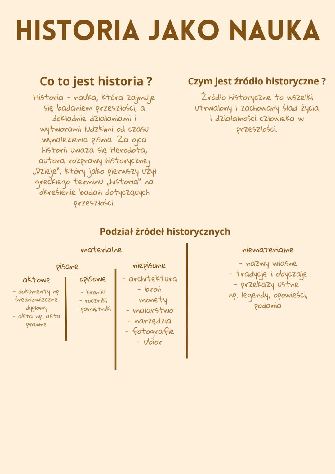 # HISTORIA JAKO NAUKA
## Co to jest historia ?
Historia - nauka, która zajmuje
się badaniem przeszłości, a
dokładnie działaniami i
wytworam