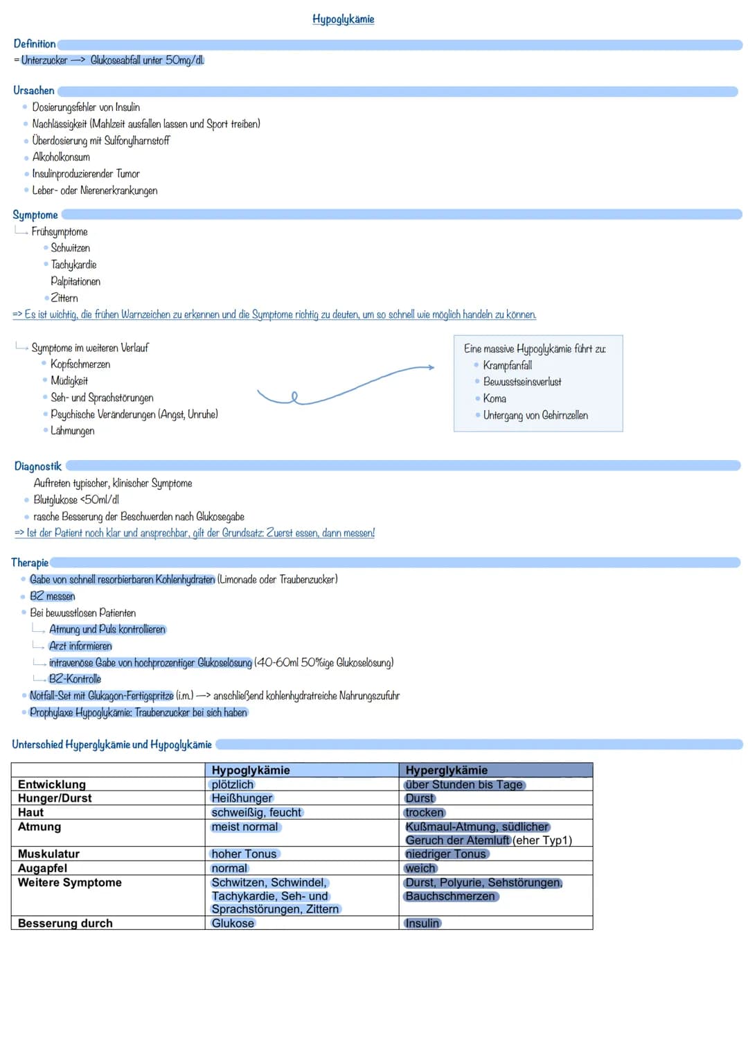 # Diabetes
Typ II
Definition
= chronisch verlaufende Erkrankung mit gestörtem Glukosestoffwechsel
- Blutglukose zu hoch aufgrund eines Insu