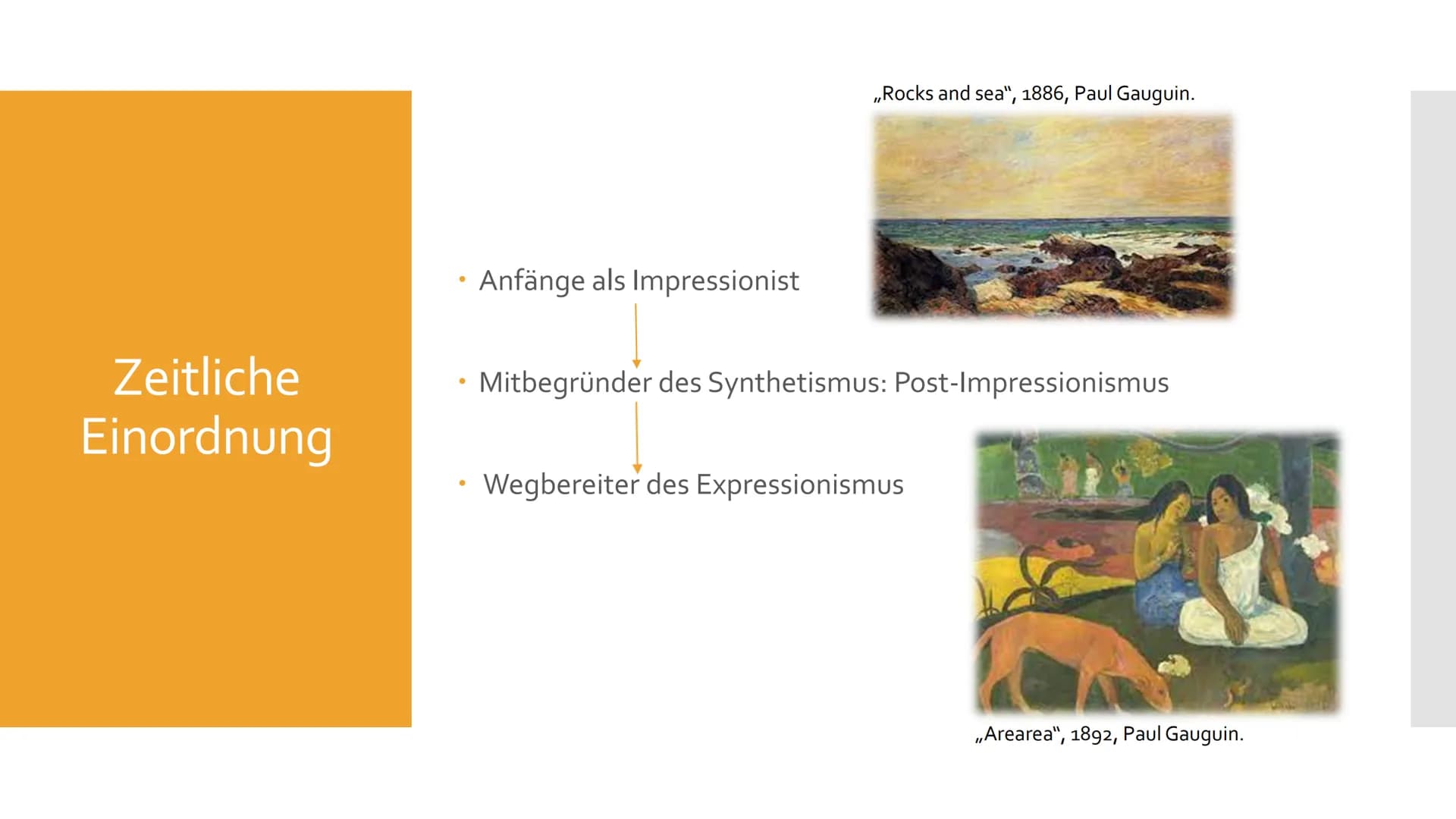 # Paul Gauguin
> Mitbegründer des Post-Impressionismus und
Wegbereiter des Expressionismus Gliederung
1. Paul Gauguin
2. Tahiti
3. Bilder