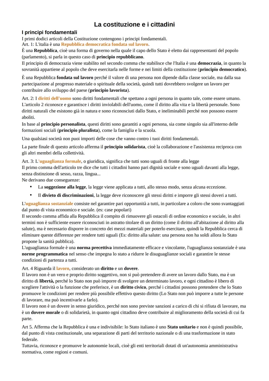 # Lo Stato e la costituzione
Le caratteristiche dello Stato
Lo Stato è l'organizzazione politica di un popolo stabilito su un territorio e