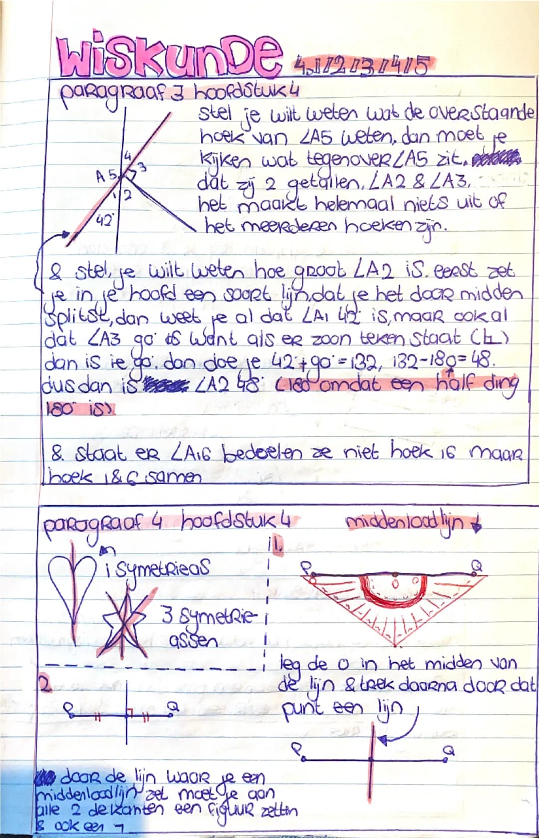 # WISKUNDE 4/2/3/415
paragraafi hoofdstuki
gestrekte hoek
Rechte
hoek
Scherpe
hoek
Stompe
hoek
Volle
hoek