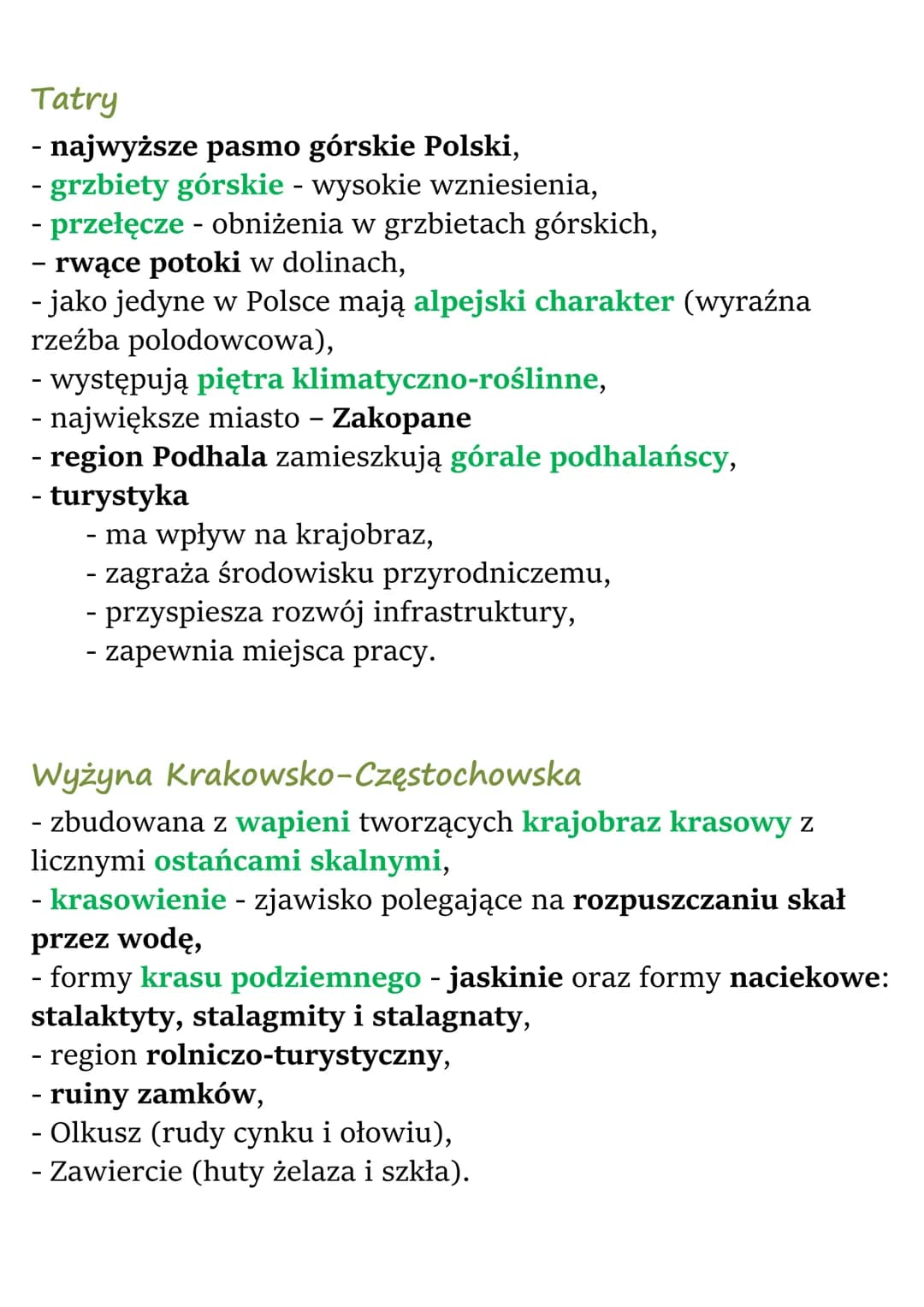 # Krajobrazy Polski
## Podsumowanie działu
### Ukształtowanie powierzchni Polski
Polska jest krajem nizinnym.
Około 75% powierzchni kraj