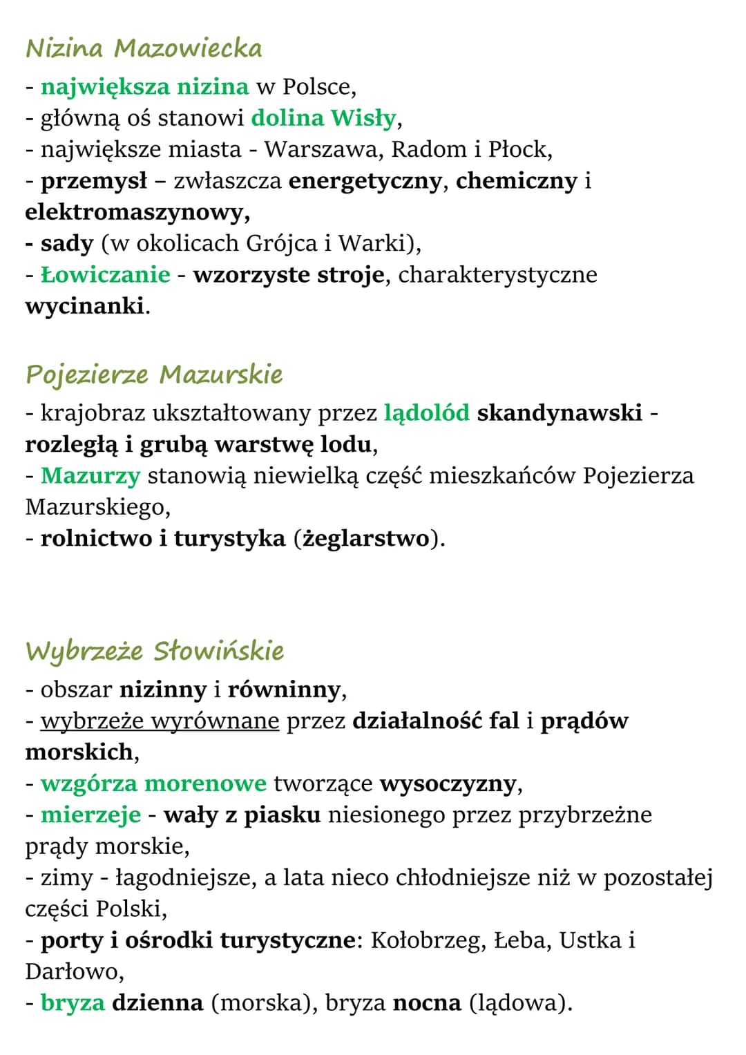 # Krajobrazy Polski
## Podsumowanie działu
### Ukształtowanie powierzchni Polski
Polska jest krajem nizinnym.
Około 75% powierzchni kraj