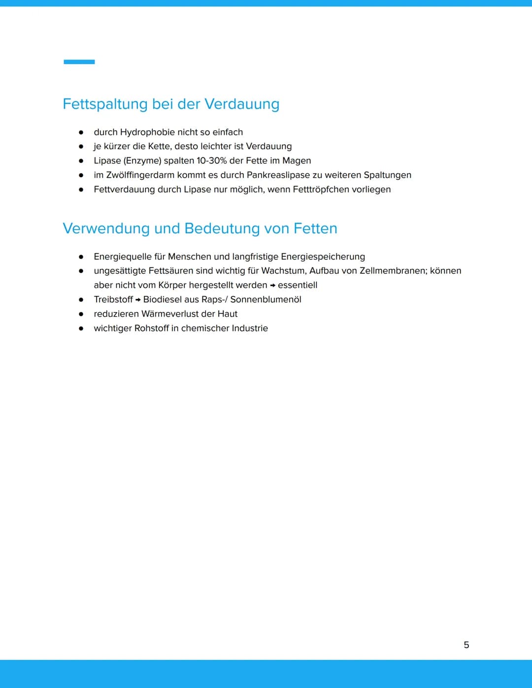 # Übersicht
# FETTE
## Gliederung
1. Allgemeines
2. Herstellung und Bildung
3. Vorkommen und Zusammensetzung natürlicher Fette
4. Struktu