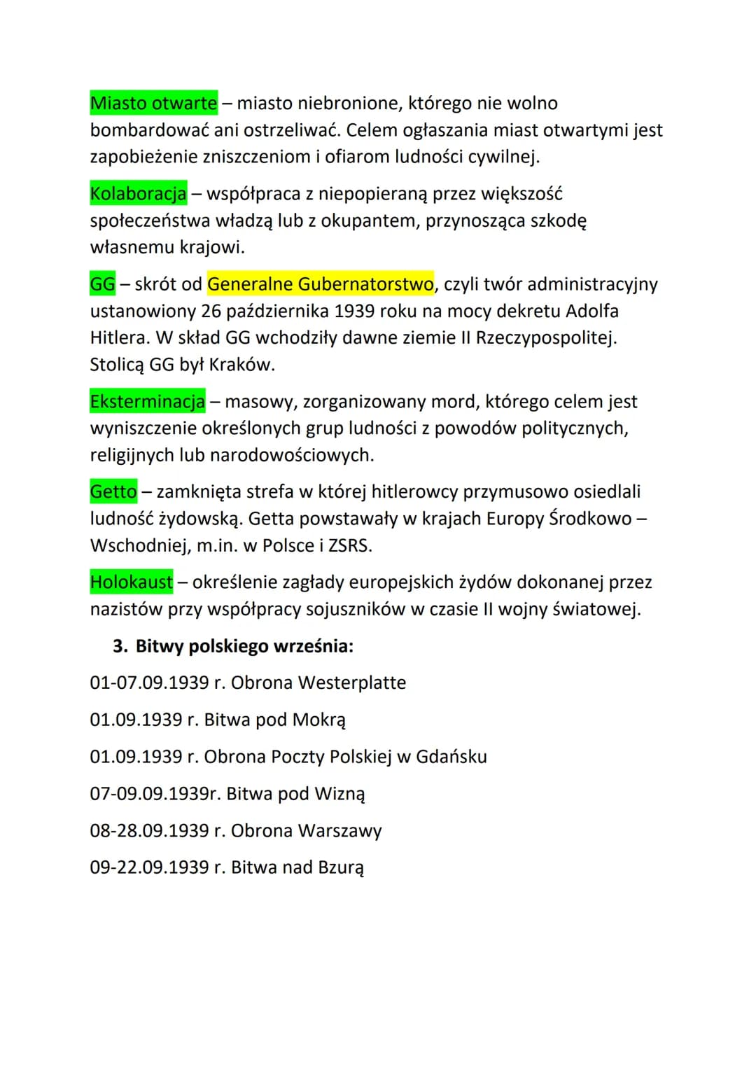 "II wojna światowa"
1. Daty:
01.09.1939 r. - III Rzesza atakuje Polskę (wubuch II wojny
światowej)
17.09.1939 r. - ZSRS atakuje Polskę
22