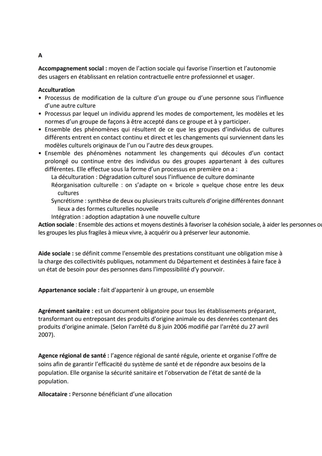 A
Accompagnement social: moyen de l'action sociale qui favorise l'insertion et l'autonomie
des usagers en établissant en relation contractu