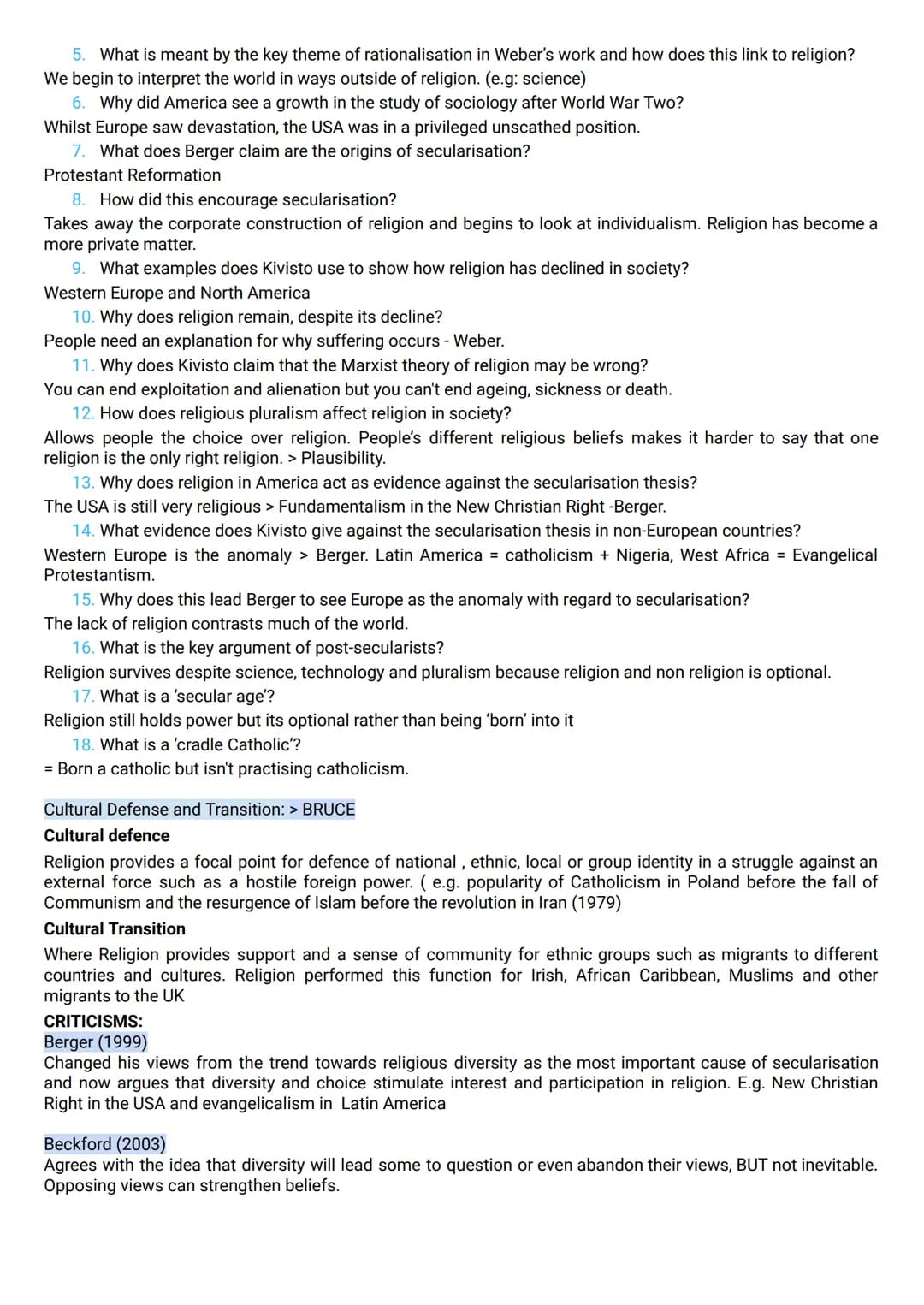 <p>Secularisation refers to the historical process in which religion loses social and cultural significance. As a result of secularisation,