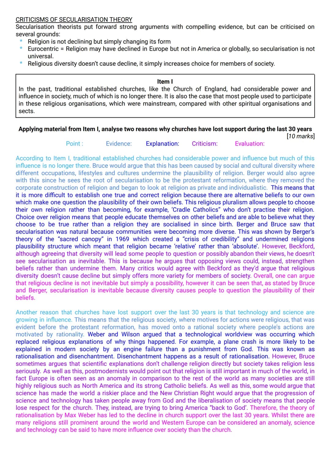 <p>Secularisation refers to the historical process in which religion loses social and cultural significance. As a result of secularisation,