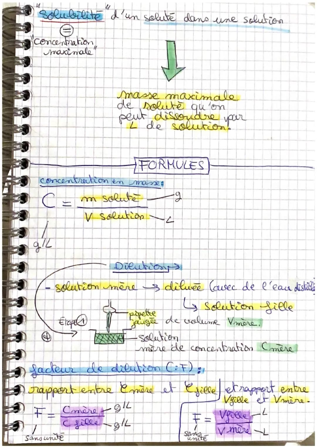 # MÉMOS
PHYSIQUE
CHIMIE
Chapitre 2
• Solution = Solvant + Soluté
Si c'est l'eau alors on
l'appelle: Solution aqueuse".
• Solvant = liqu