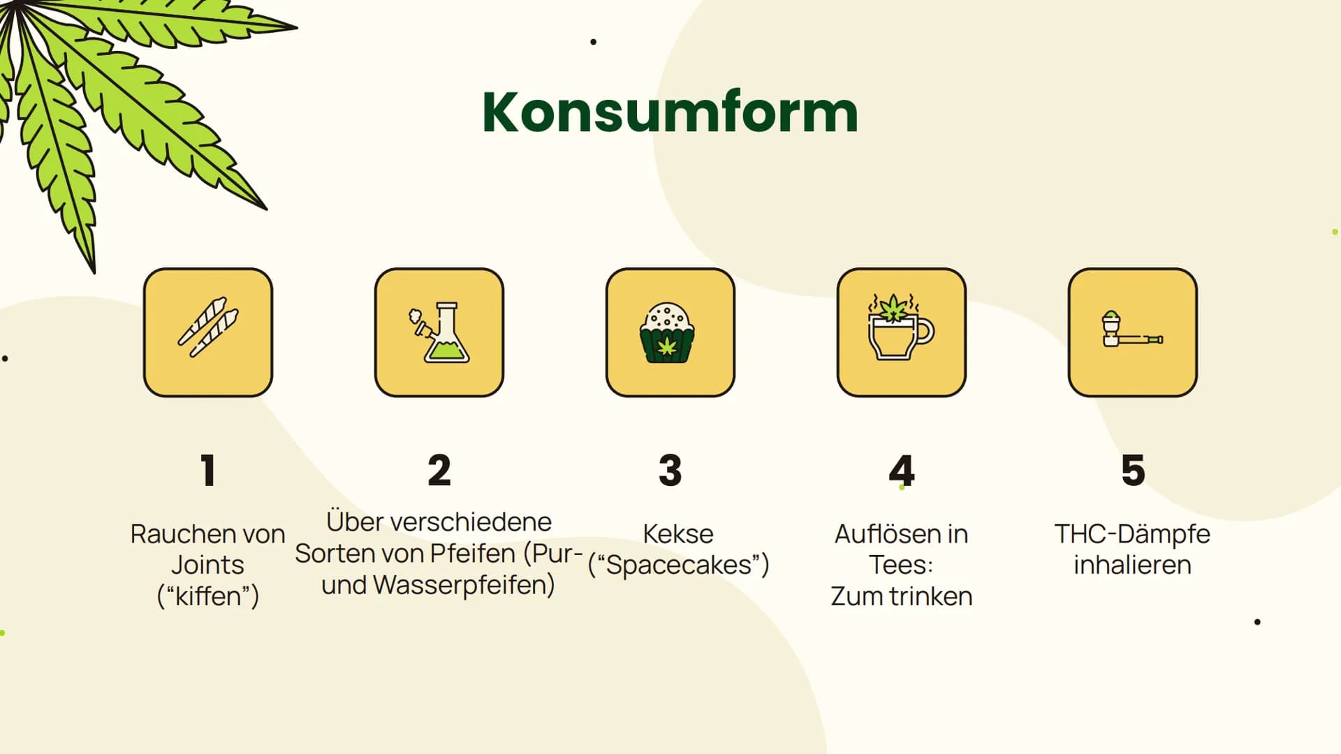 # Cannabis
... Folgen und Wirkung... Allgemeines
Aufbau, Inhaltsstoffe,
Konsumform
Suchtpotenzial
Folgen
Kurzzeitfolgen,
Langzeitfolgen