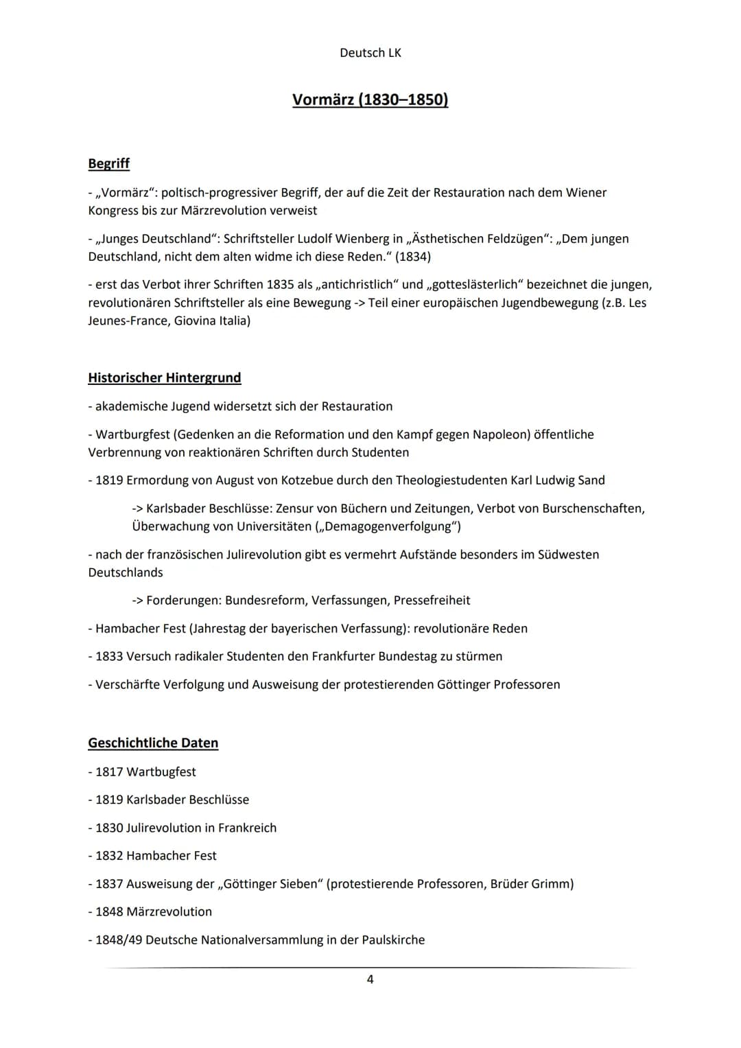 Deutsch LK
# Frührealismus (1815-1848)
Spaltung in 2 Strömungen, die parallel zueinander verlaufen
-> Biedermeier
-> Vormärz/ Das junge