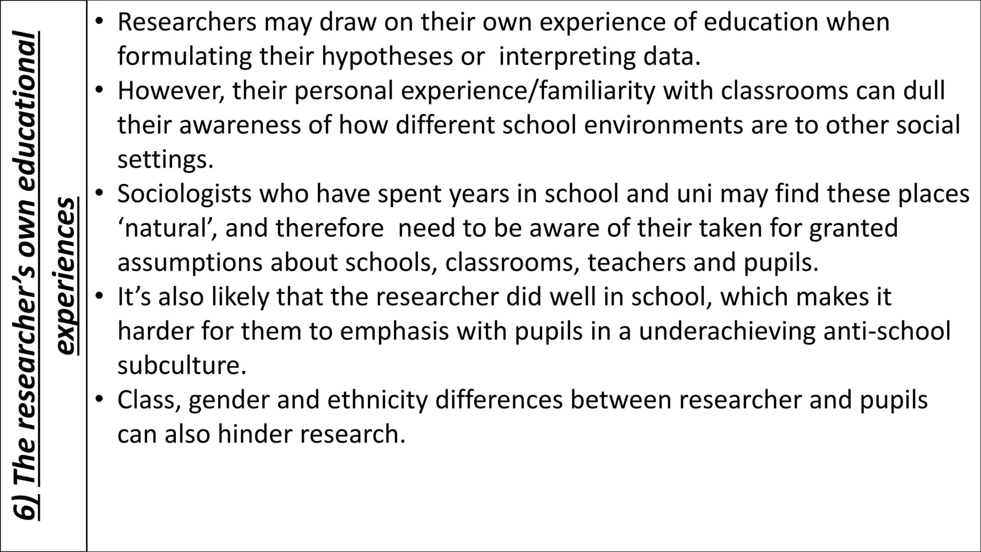 <p>When conducting research on pupils within an educational context, it is important to consider the power dynamics, ability and understand