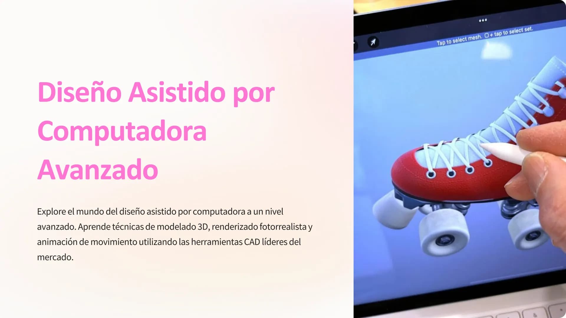 # Diseño Asistido por
Computadora
Avanzado
Explore el mundo del diseño asistido por computadora a un nivel
avanzado. Aprende técnicas de mo