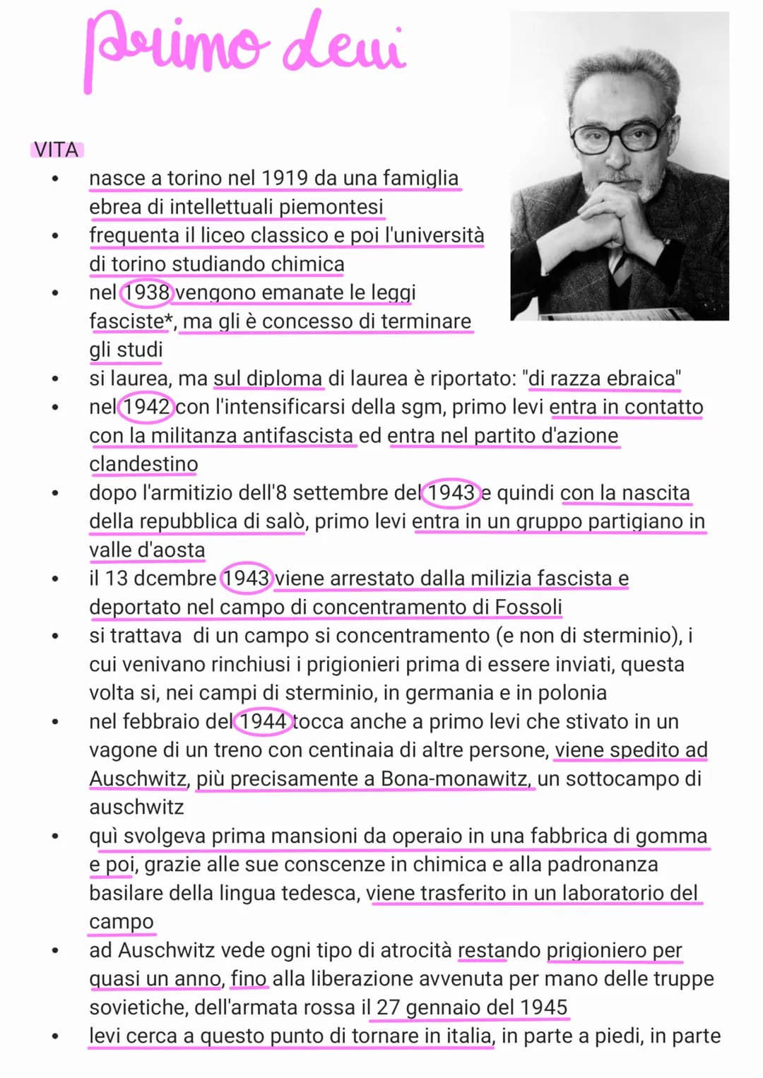 # Primo devi
VITA
- nasce a torino nel 1919 da una famiglia
ebrea di intellettuali piemontesi
- frequenta il liceo classico e poi l'univer