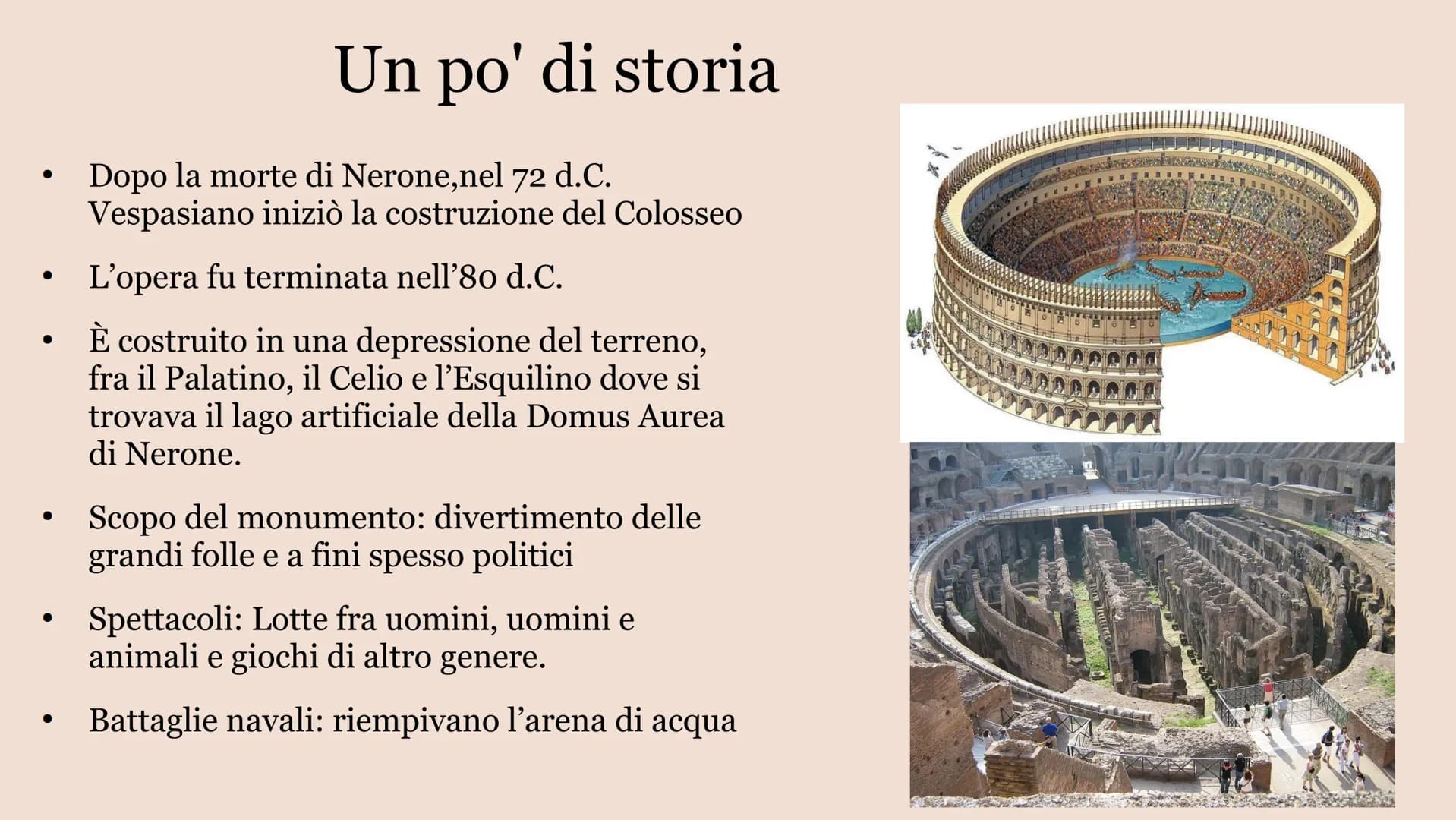# IL COLOSSEO # Struttura
• Dimensioni: 188x156 m
• Forma: Ellittica
• Conteneva: 50 000 persone
• Costruite su 3 piani
1º piano: Pat