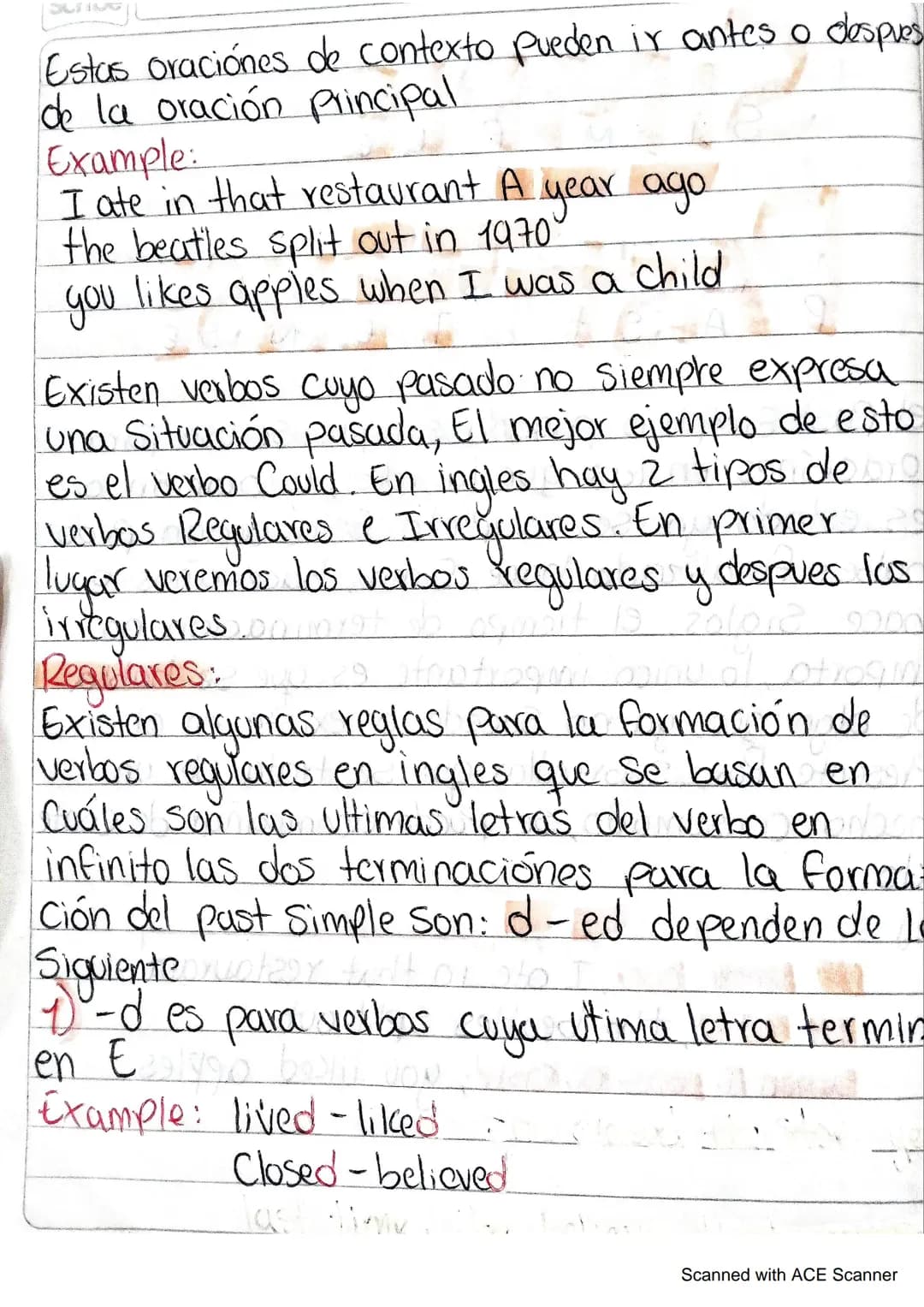 Si
M
PLE
P
A St TENSE
el Past Simple o pasado simple, se usa para
Oraciónes en las que la idea, la oración o
es estado ya se completo. Est