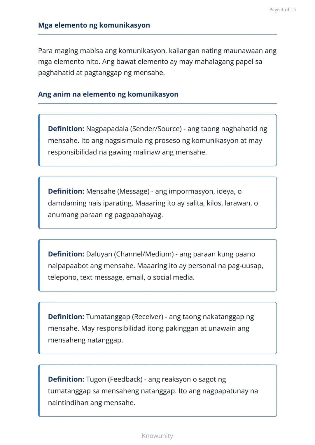 Pag-unlad ng Sarili at Pakikipagkapwa: Mabisang Komunikasyon
Pagkatuto ng mga estratehiya sa mabisang
komunikasyon at pakikipagkapwa
Mga Lay