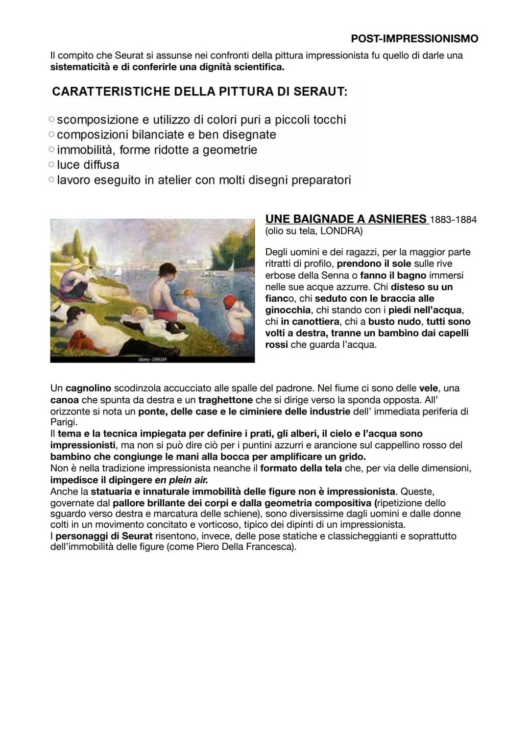 # POST-IMPRESSIONISMO
POST-IMPRESSIONISMO
Con il termine post-impressionismo intendiamo tutte quelle tendenze che si sono sviluppate in
Fr