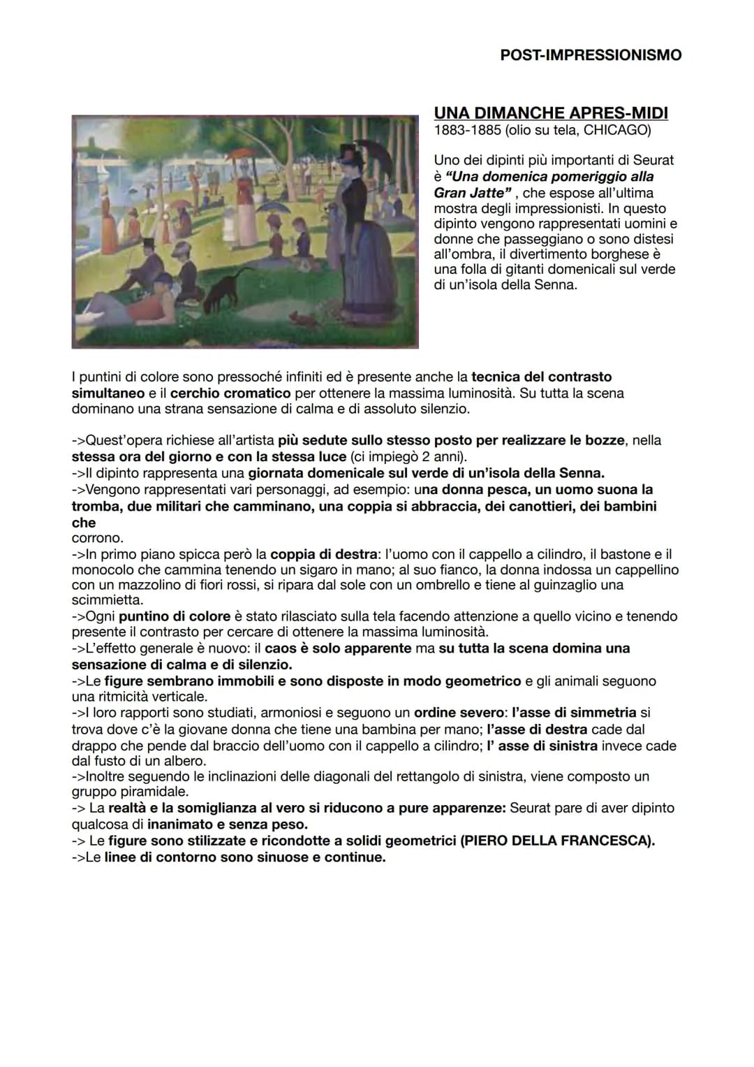 # POST-IMPRESSIONISMO
POST-IMPRESSIONISMO
Con il termine post-impressionismo intendiamo tutte quelle tendenze che si sono sviluppate in
Fr