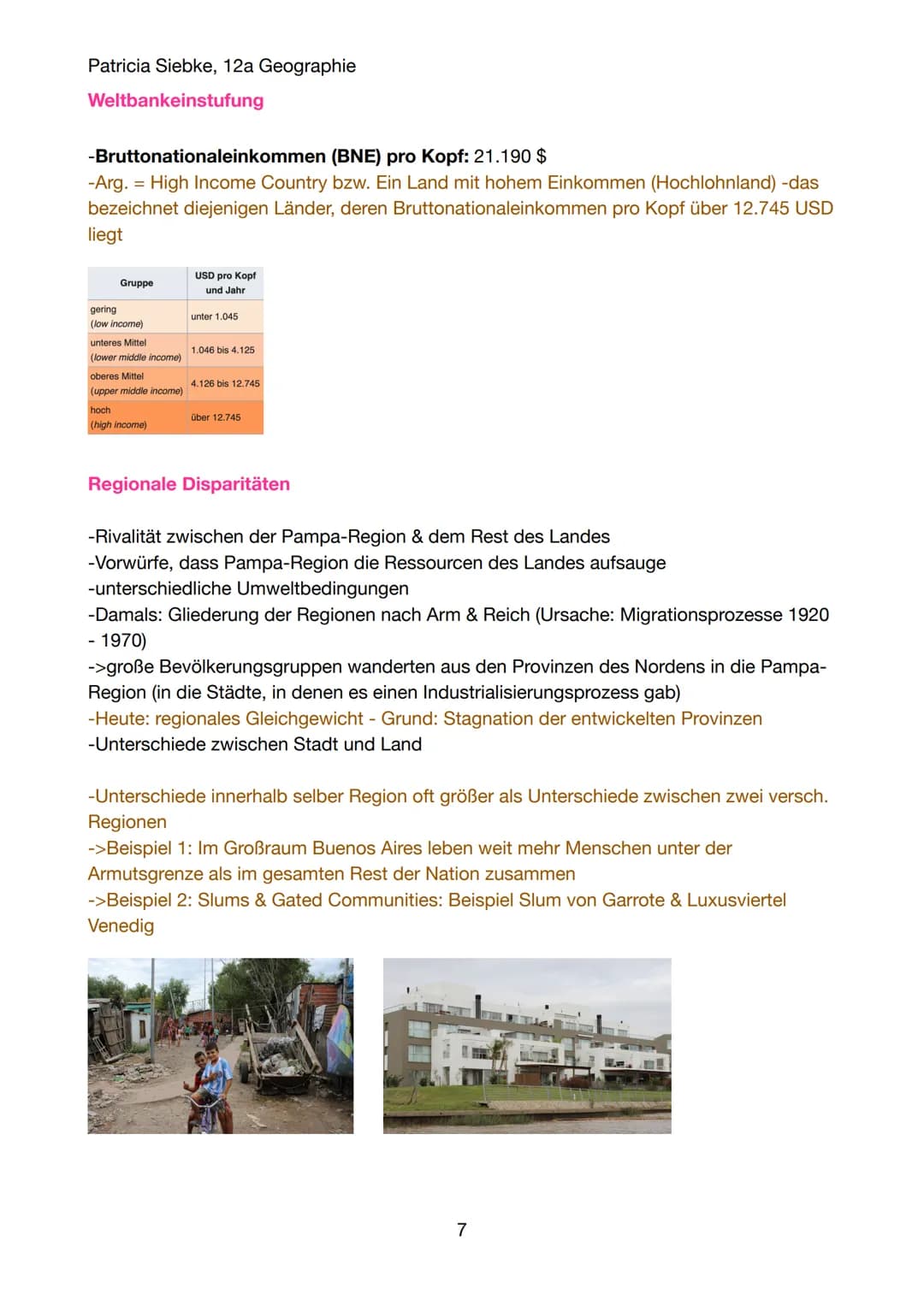 Patricia Siebke, 12a Geographie
Klausurersatzleistung - Länderportrait von Argentinien
Grundlegende Landesinformationen
Ländername: Repúb