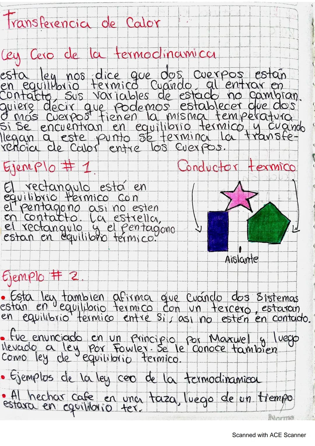 # Transferencia de Calor
Ley Cero de la termodinamica
esta ley nos dice que dos cuerpos están
en equilibrio termico Cuando al entrar en
Co