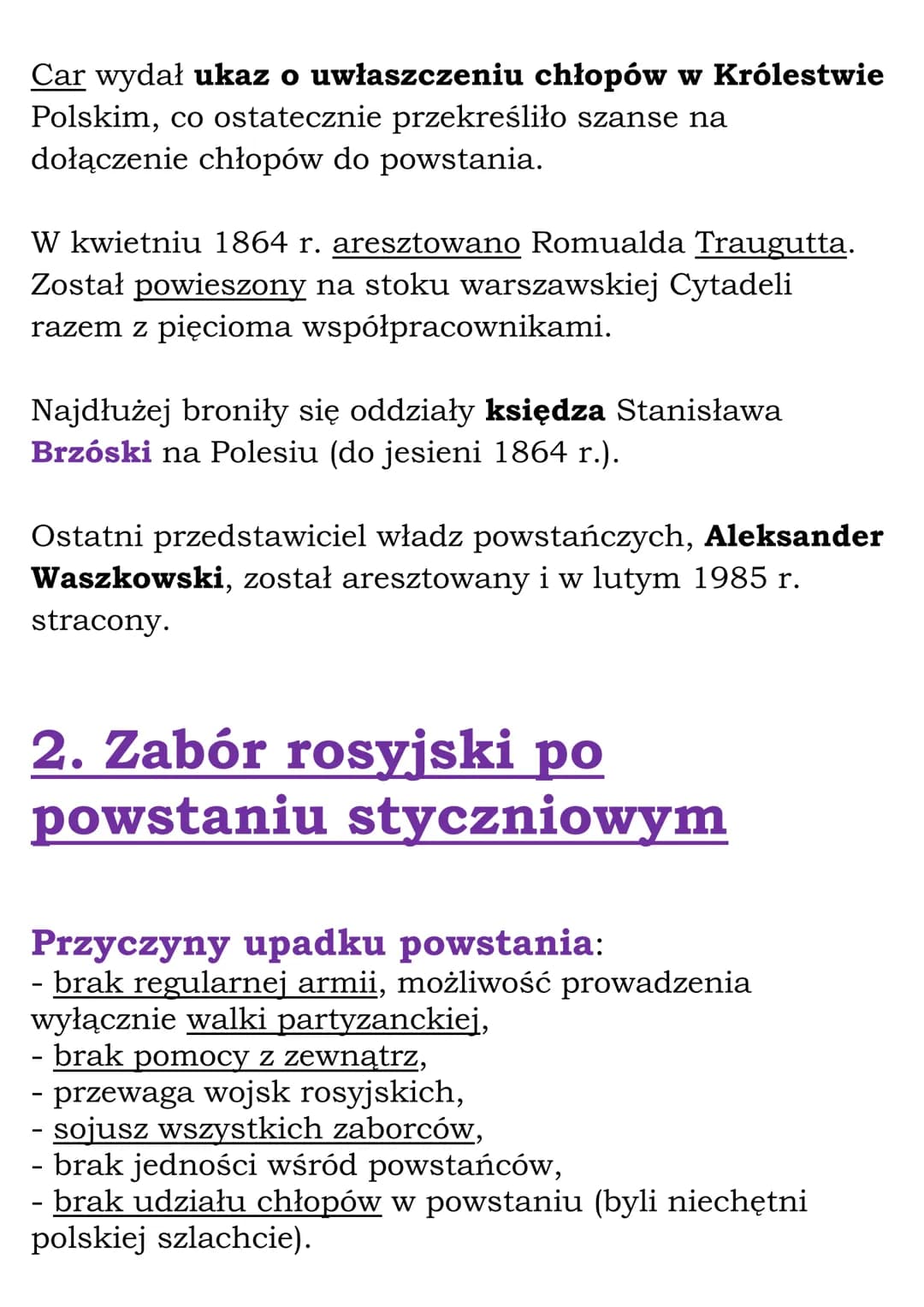 # Ziemie polskie w drugiej
połowie XIX wieku
## 1.Powstanie styczniowe
### Geneza powstania styczniowego
Po klęsce Rosji w wojnie krymski
