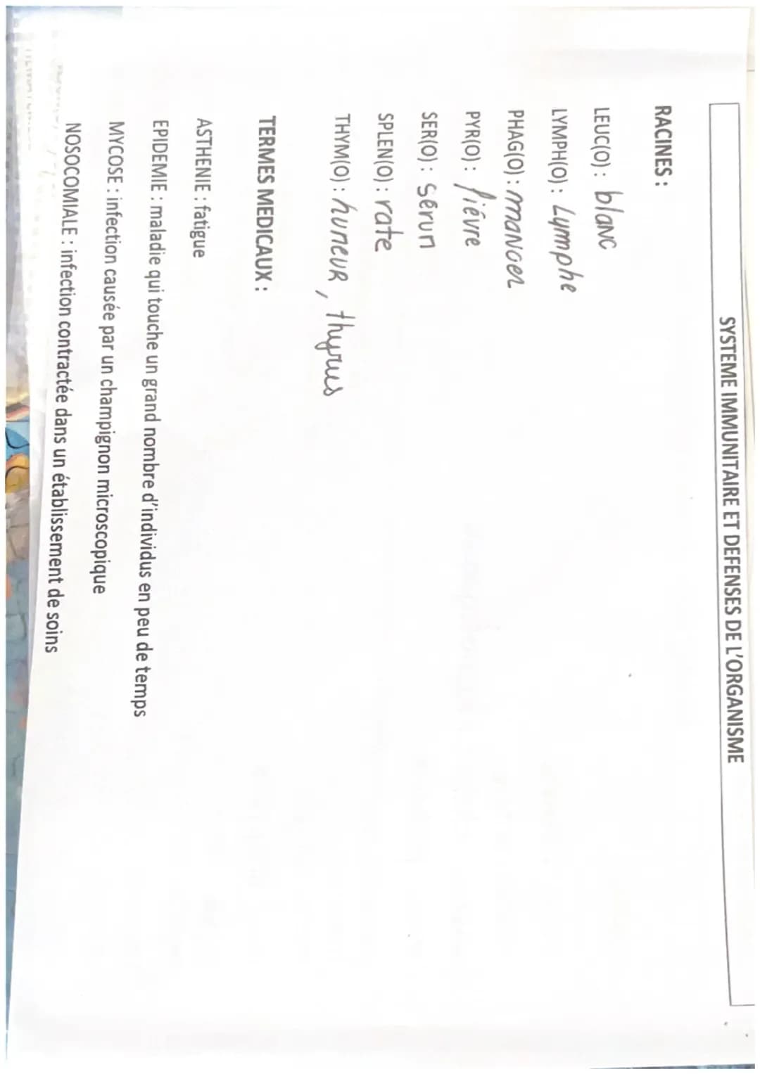 TERMINOLOGIE
Radicaux, préfixes et suffixes
ORGANISATION ET FONCTIONNEMENT INTÉGRÉ
Racines
Sens
cardi(o)-
cœur
cary(o)-, nuclé(o)-
noyau
cé