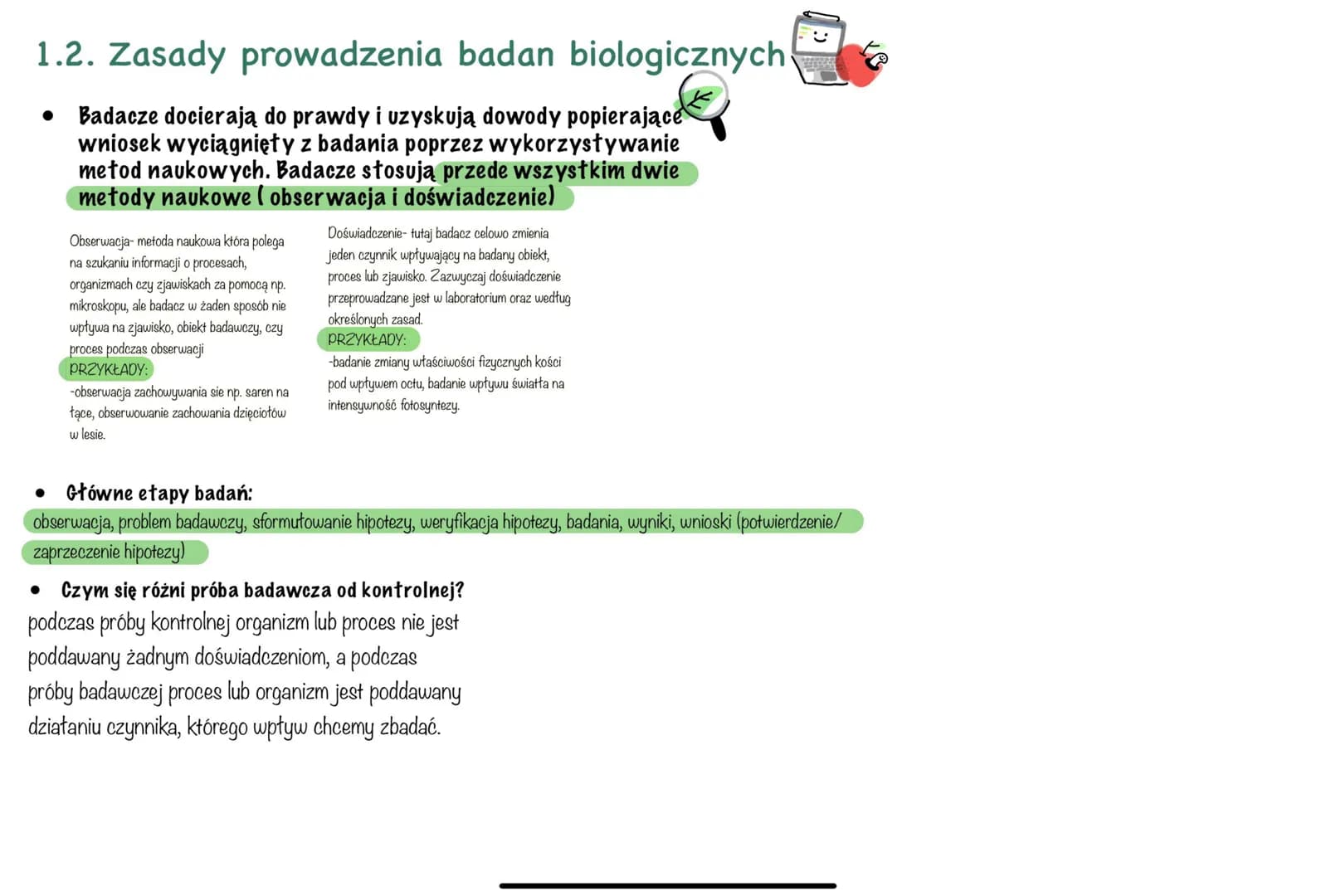 # 1.2. Zasady prowadzenia badan biologicznych
• Badacze docierają do prawdy i uzyskują dowody popierające
wniosek wyciągnięty z badania pop