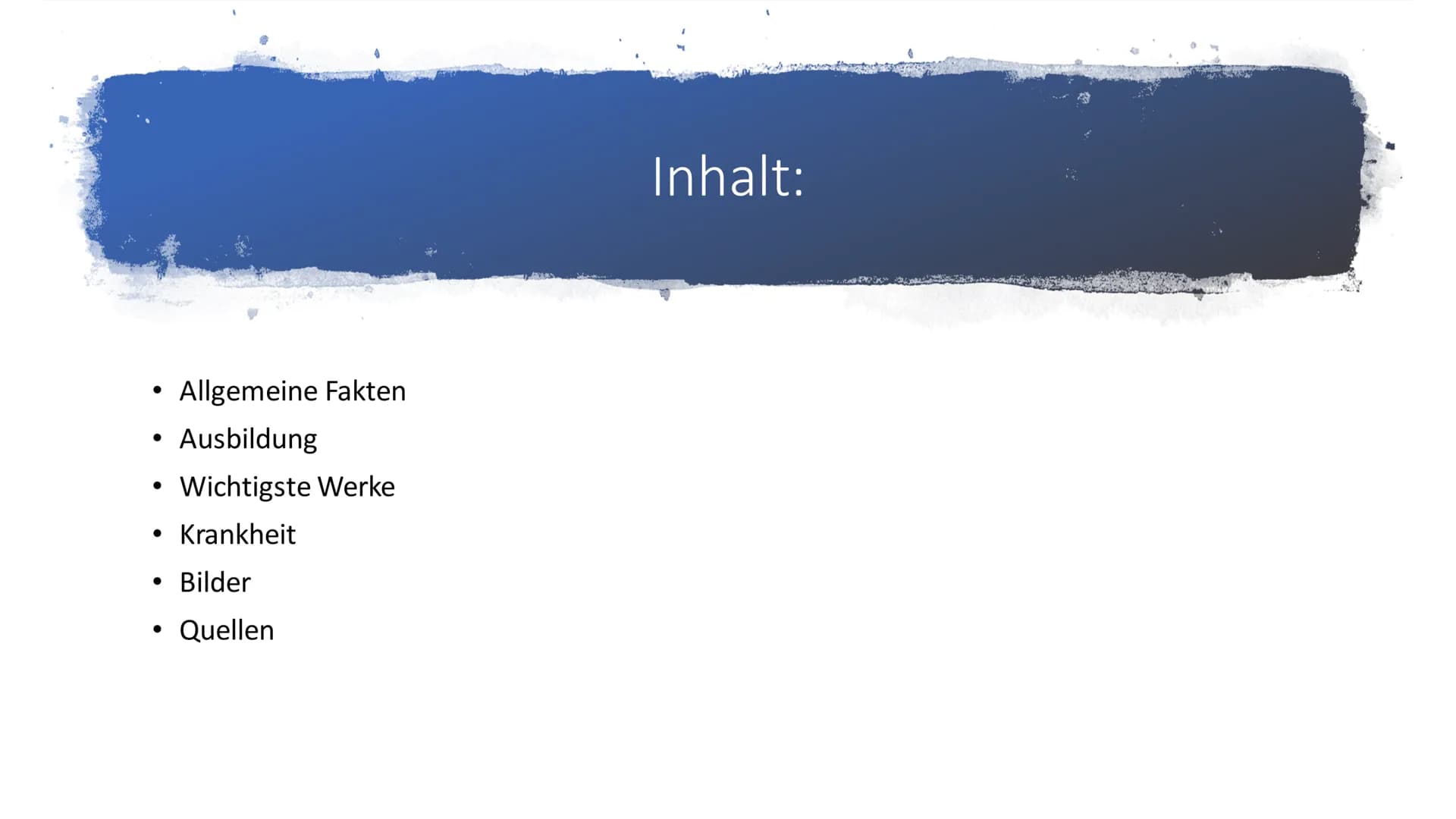 Ludwig van Beethoven Inhalt:
• Allgemeine Fakten
• Ausbildung
• Wichtigste Werke
• Krankheit
• Bilder
• Quellen Allgemeine Fakten:
• Ludwi