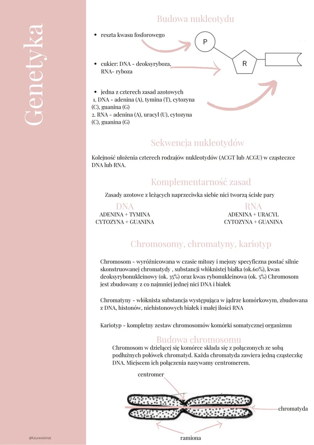 @futureviolinist
# Genetyka
## Czym jest genetyka?
Genetyka jest to nauka zajmująca się dziedziczeniem cech oraz zmiennością
organizmu. Z