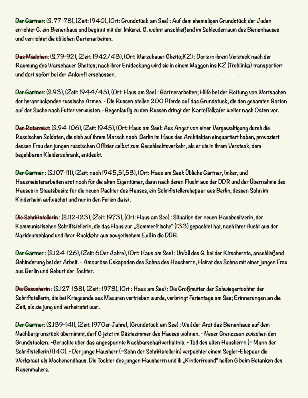 # Heimsuchung Lernzettel
Übersicht Kapiteln
Prolog (S,9-11), (Zeit: Vor 24.000), (Ort: Märkischer See): Erdgeschichtliche Entwicklung der