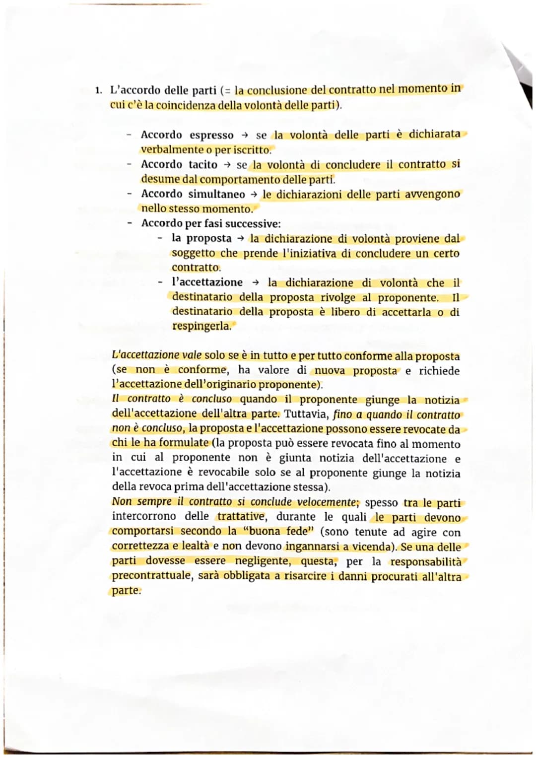 # UNITA' DIL CONTRATTO
LEZIONE 1 - FORMAZIONE ED EFFETTI DEL CONTRATTO
Il contratto = L'accordo di due o più parti per costituire, regolar