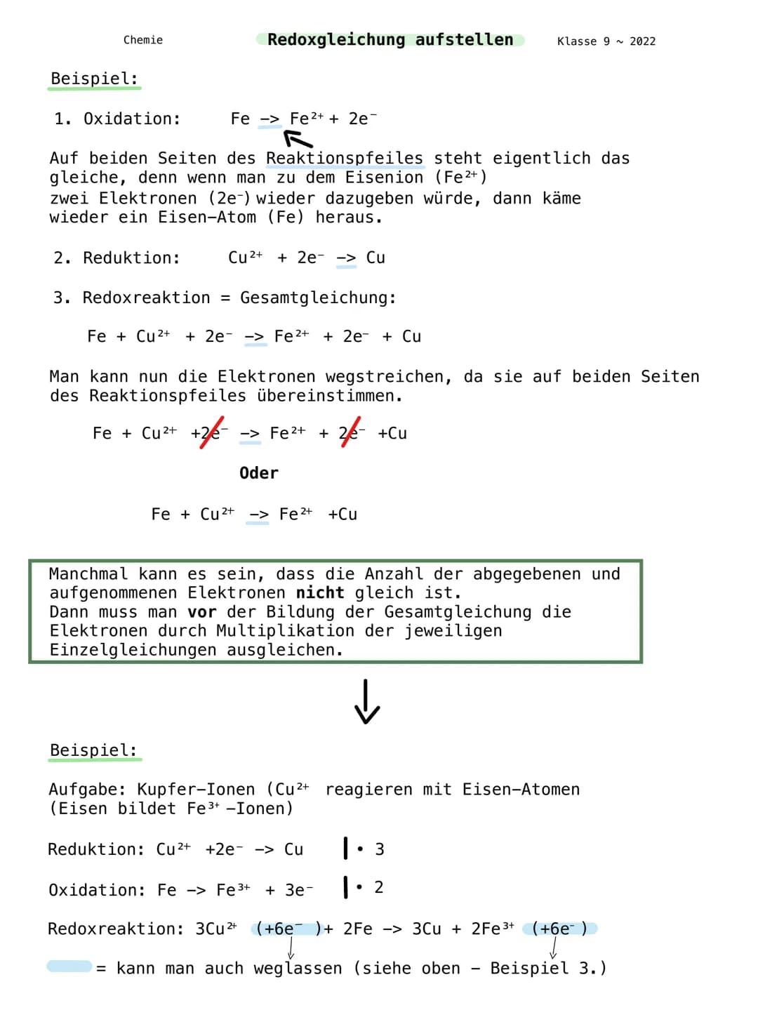 Chemie
Redoxreaktion
Klasse 9~2022
Oxidation:
Elektronen-Abgabe:
Die Oxidation ist eine chemische Reaktion, bei dem ein Stoff mit dem
Elemen